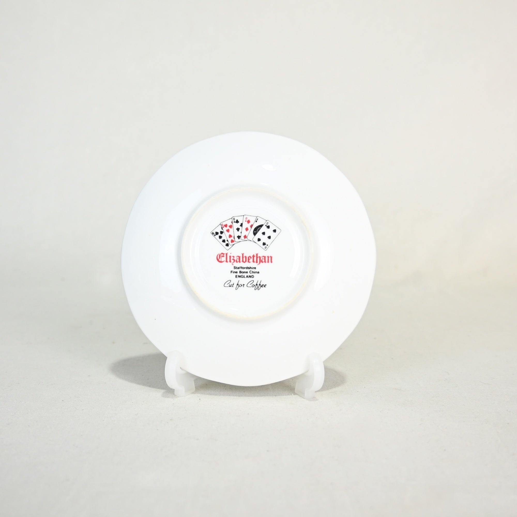 Elizabethann Cut for Coffee Demitasse trio set Playing cards Design UK Vintage / エリザベスアン トランプ柄 デミタスカップ トリオセット 英国ヴィンテージ
