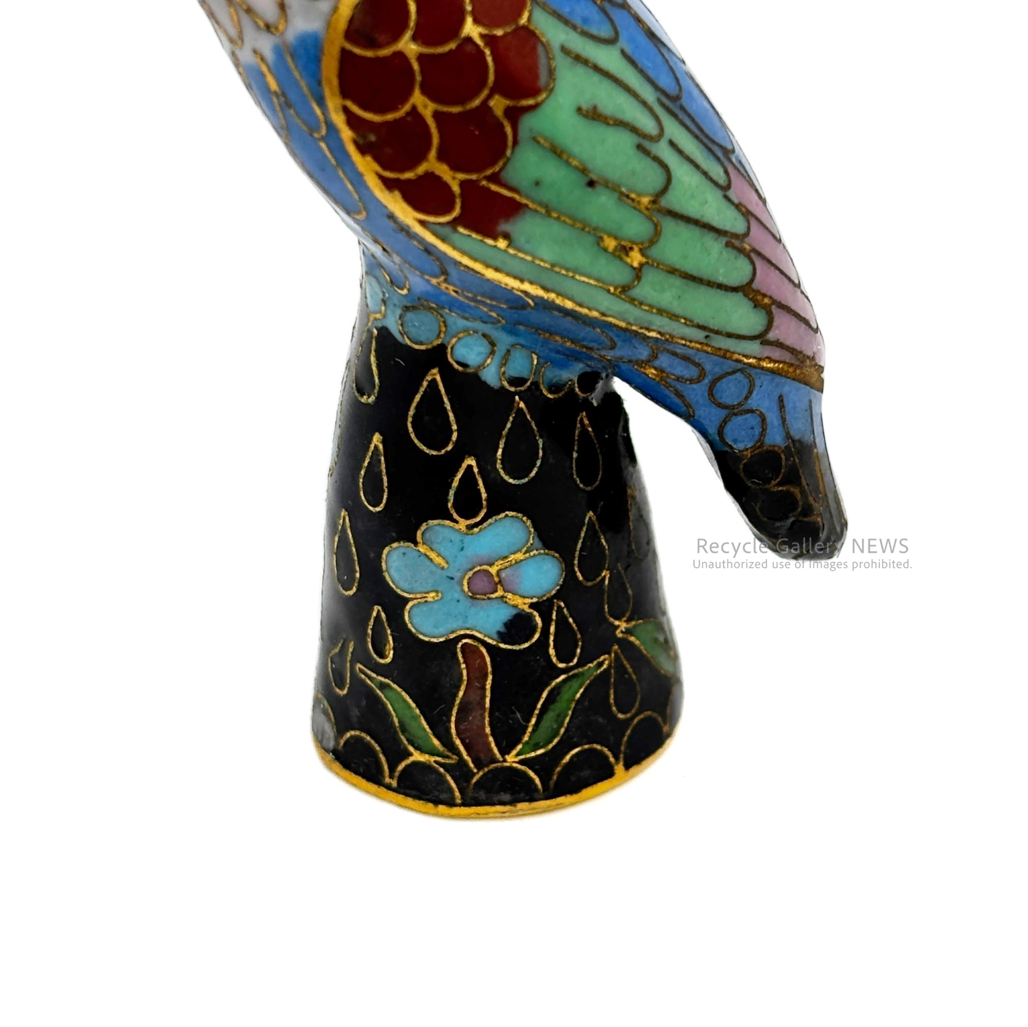Cloisonné bird thimble Keitai Blue / 鳥 指ぬき 七宝 景泰藍 80年代ヴィンテージ