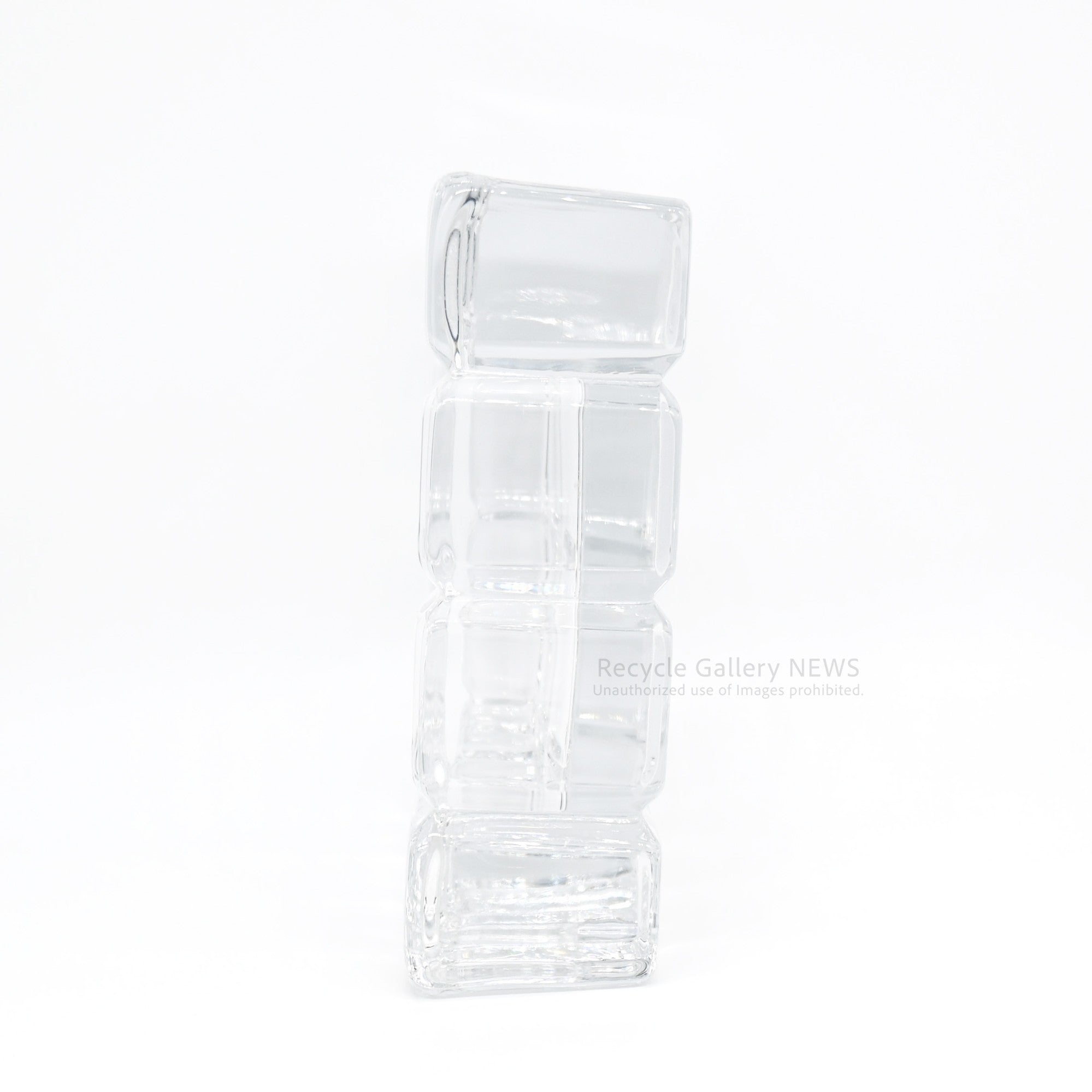 Art Déco Crystal Cube Tray Ashtray Decorative Object Retro Modern / クリスタル キューブ トレイ ガラス クリア 小物入れ 灰皿 オブジェ レトロモダン アール・デコ