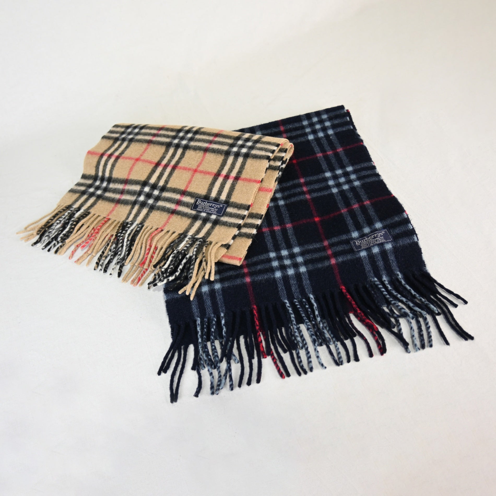 BURBERRY 1970-1980s All Cashmere Navy Nova Check Scarf Vintage / バーバリー 総カシミヤ 紺色ノバチェック マフラー ヴィンテージ