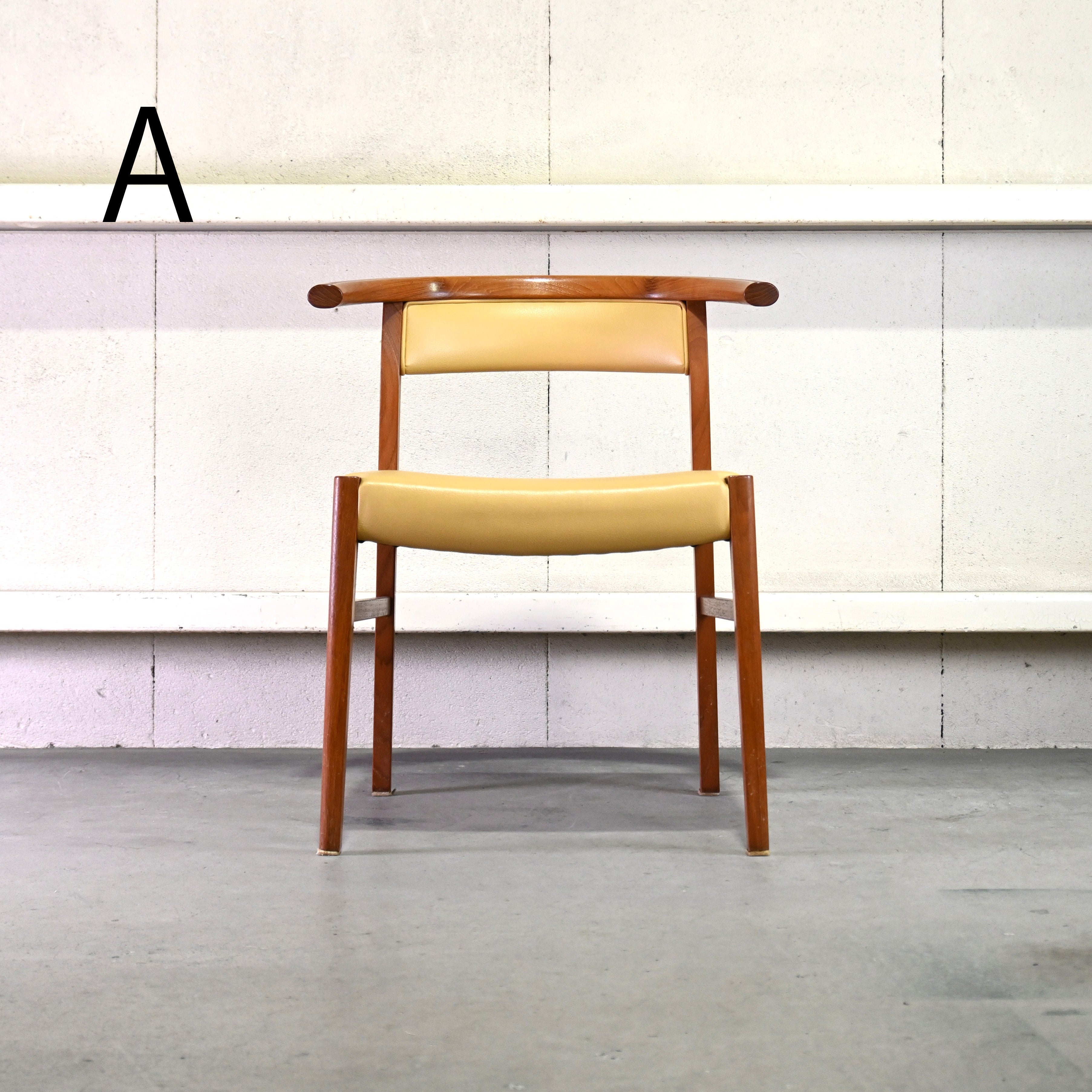 Aobayashi Seisakujyo Teakwood Arm Dining chair Yellow Japan vintage Scandinavian design / 青林製作所 チーク材 アーム ダイニングチェア イエロー ジャパンヴィンテージ 北欧デザイン