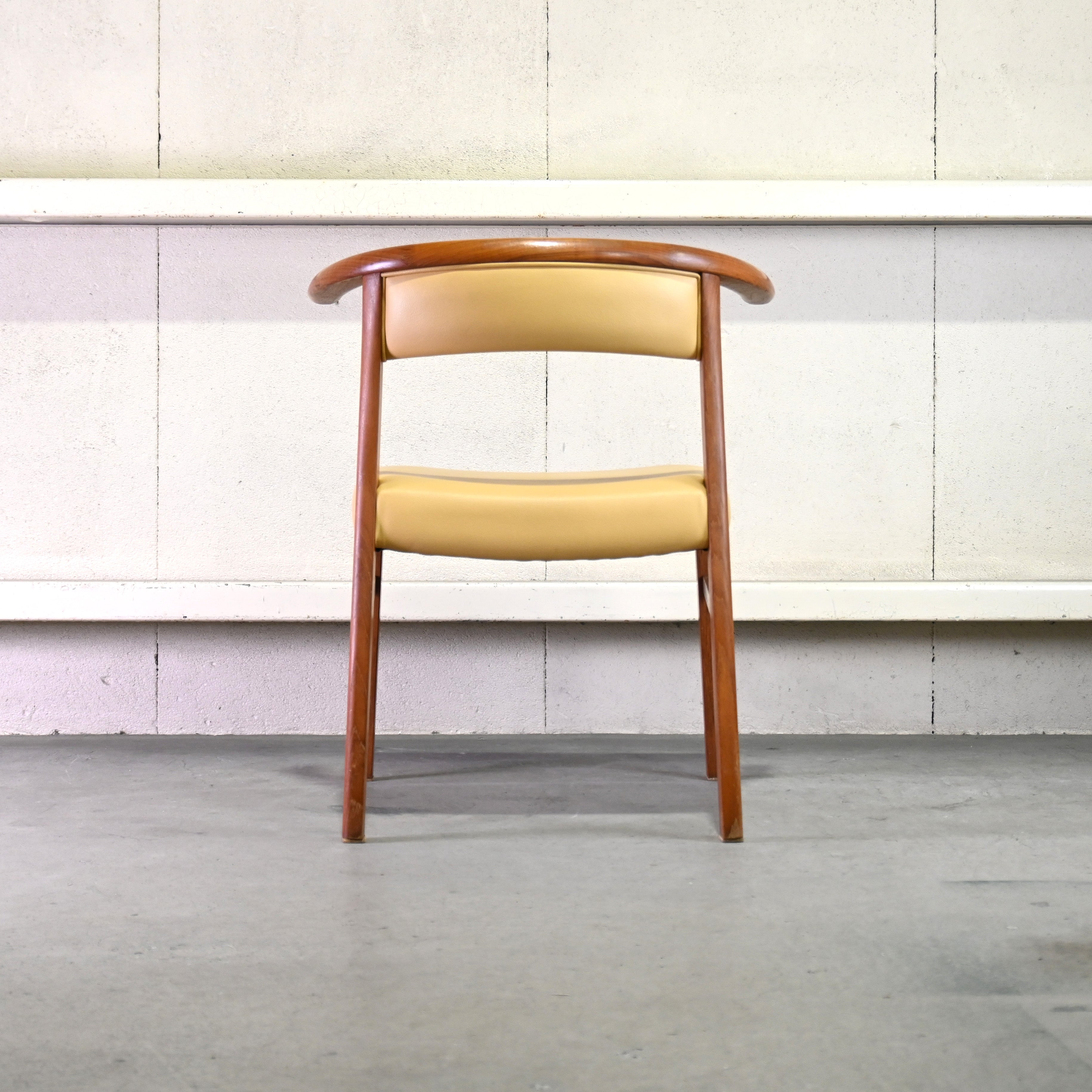 Aobayashi Seisakujyo Teakwood Arm Dining chair Yellow Japan vintage Scandinavian design / 青林製作所 チーク材 アーム ダイニングチェア イエロー ジャパンヴィンテージ 北欧デザイン