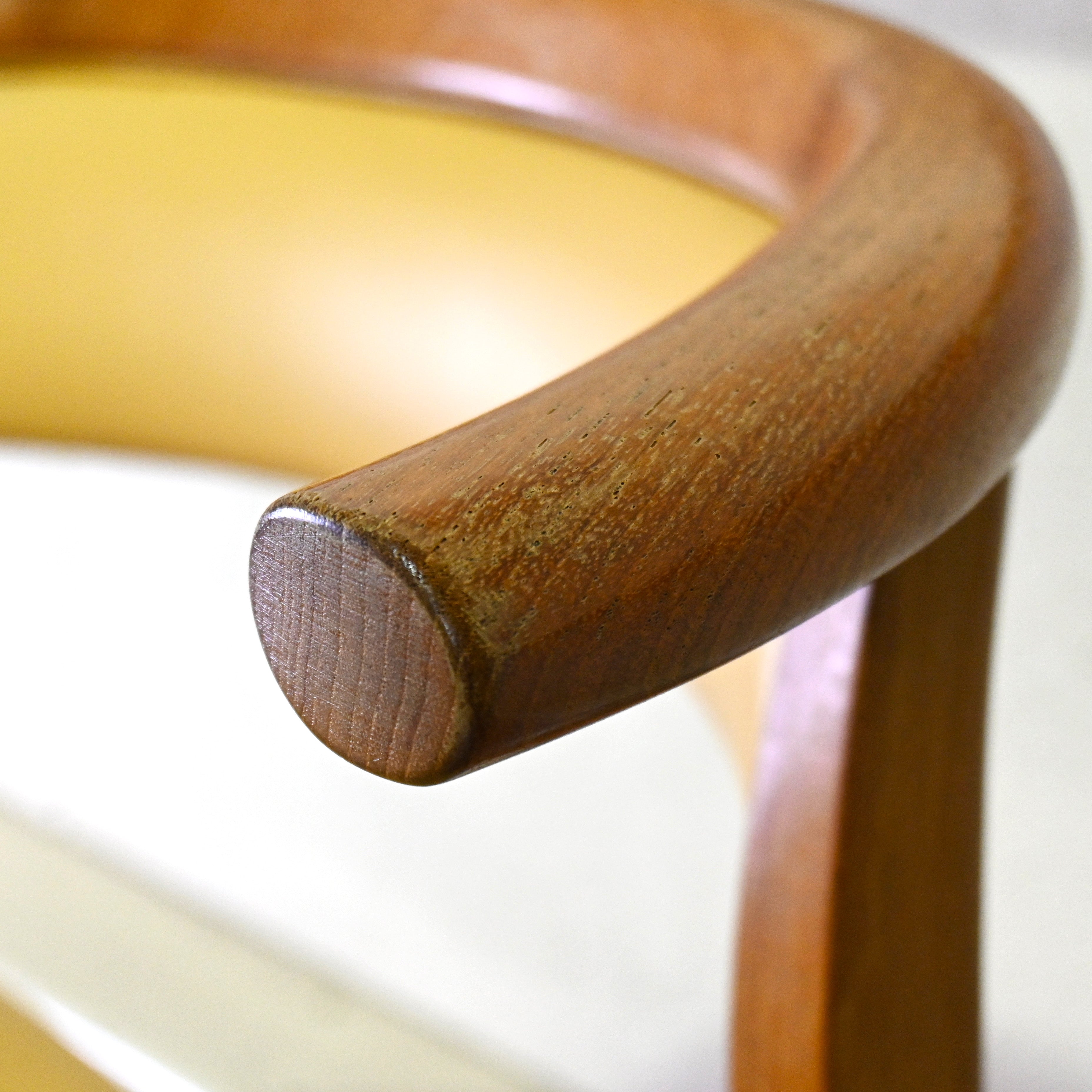 Aobayashi Seisakujyo Teakwood Arm Dining chair Yellow Japan vintage Scandinavian design / 青林製作所 チーク材 アーム ダイニングチェア イエロー ジャパンヴィンテージ 北欧デザイン