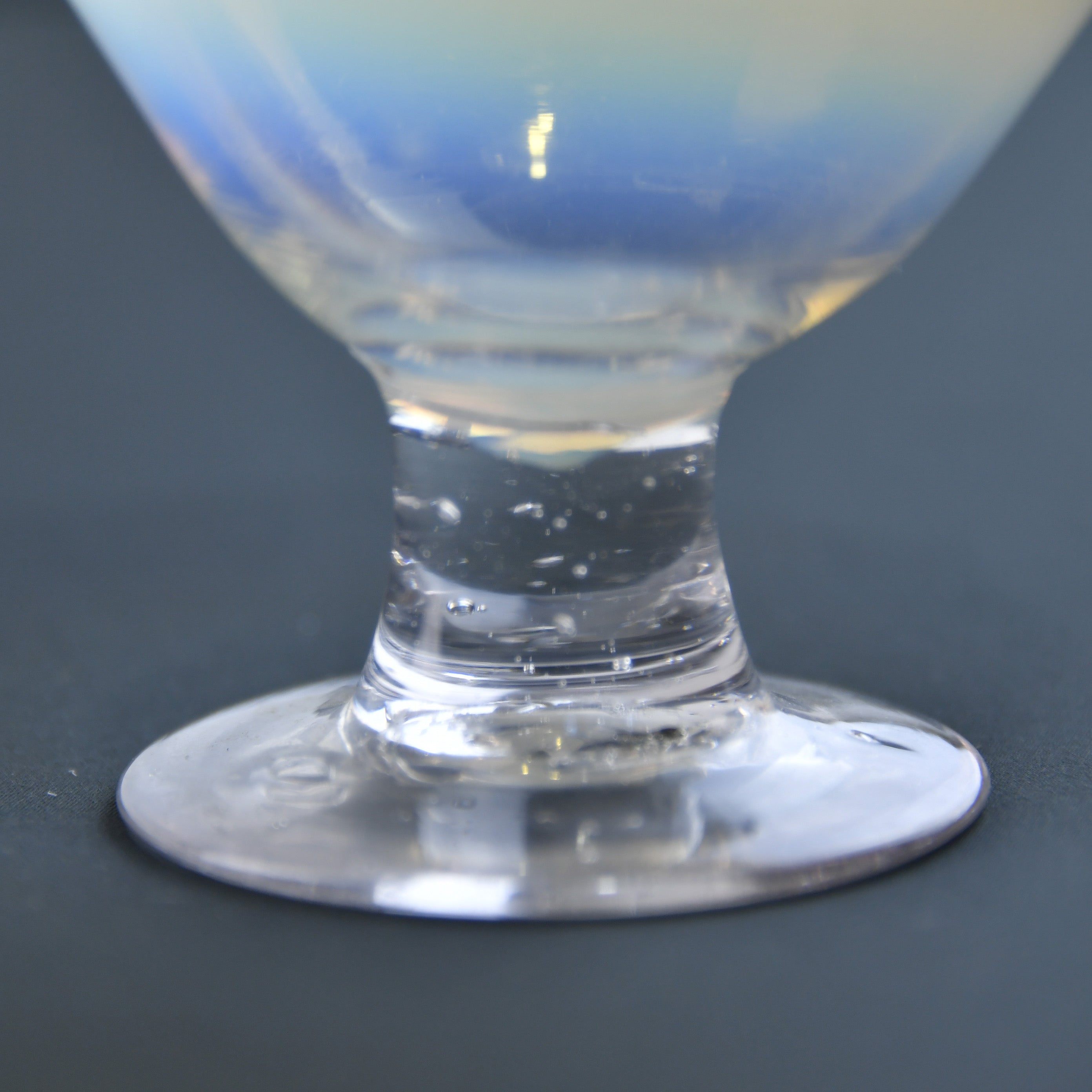 Vintage Japanese glass Sherbet Glass Ice cream cup / 赤縁乳白暈し小鉢氷コップ(吹きガラス)