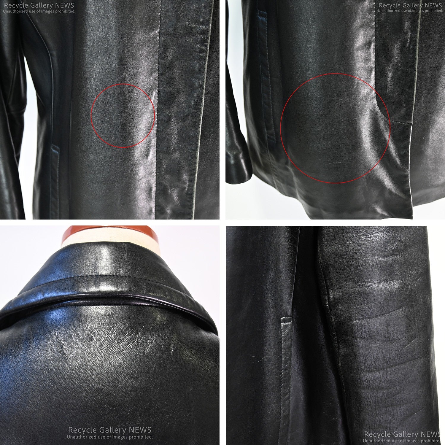 COACH Black Leather Car Coat Lambskin / コーチ ラムレザー カーコート 黒