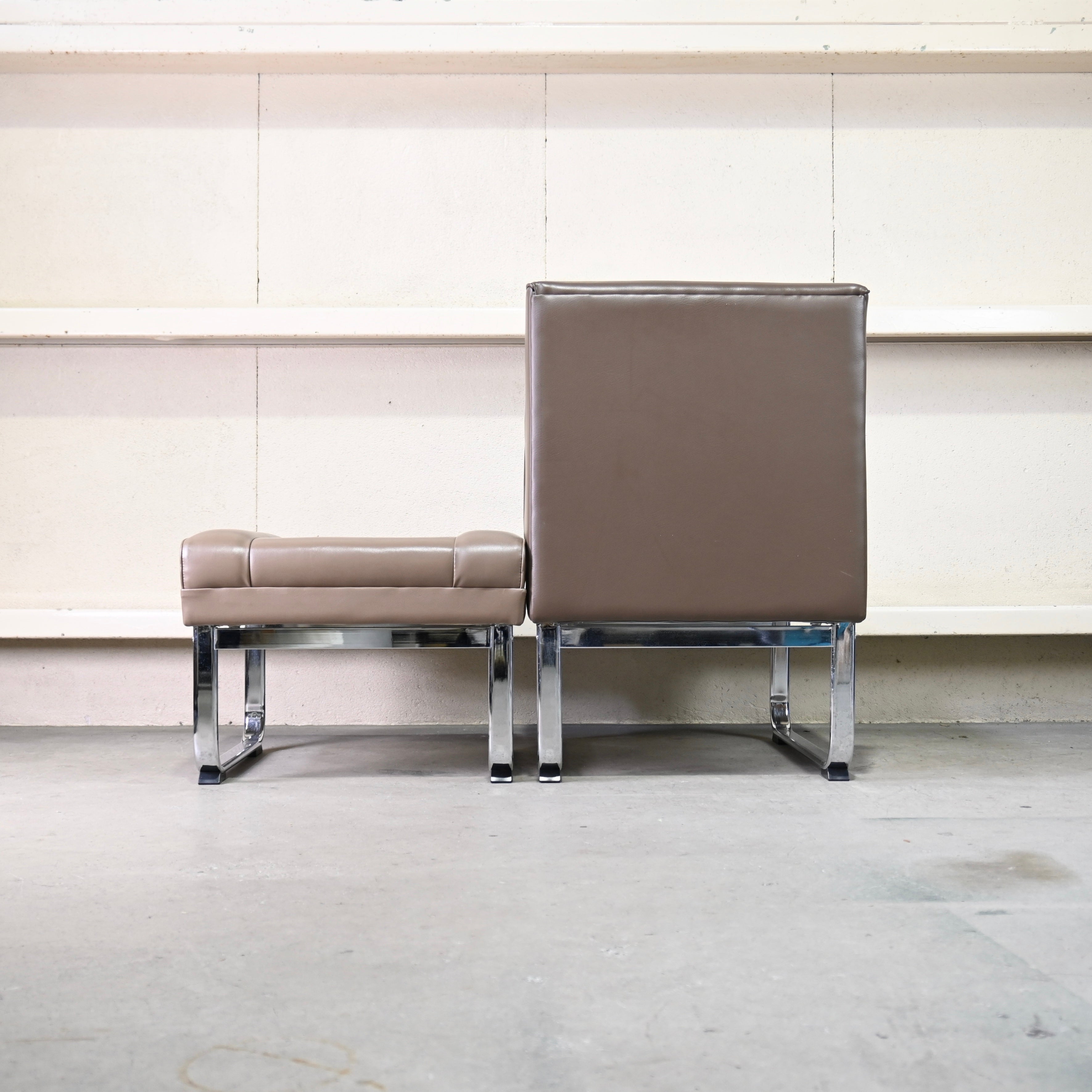 From old hospital 1P sofa + Ottoman Japanese modern / ホスピタルファニチャー 1Pソファ + オットマン  ジャパニーズモダン