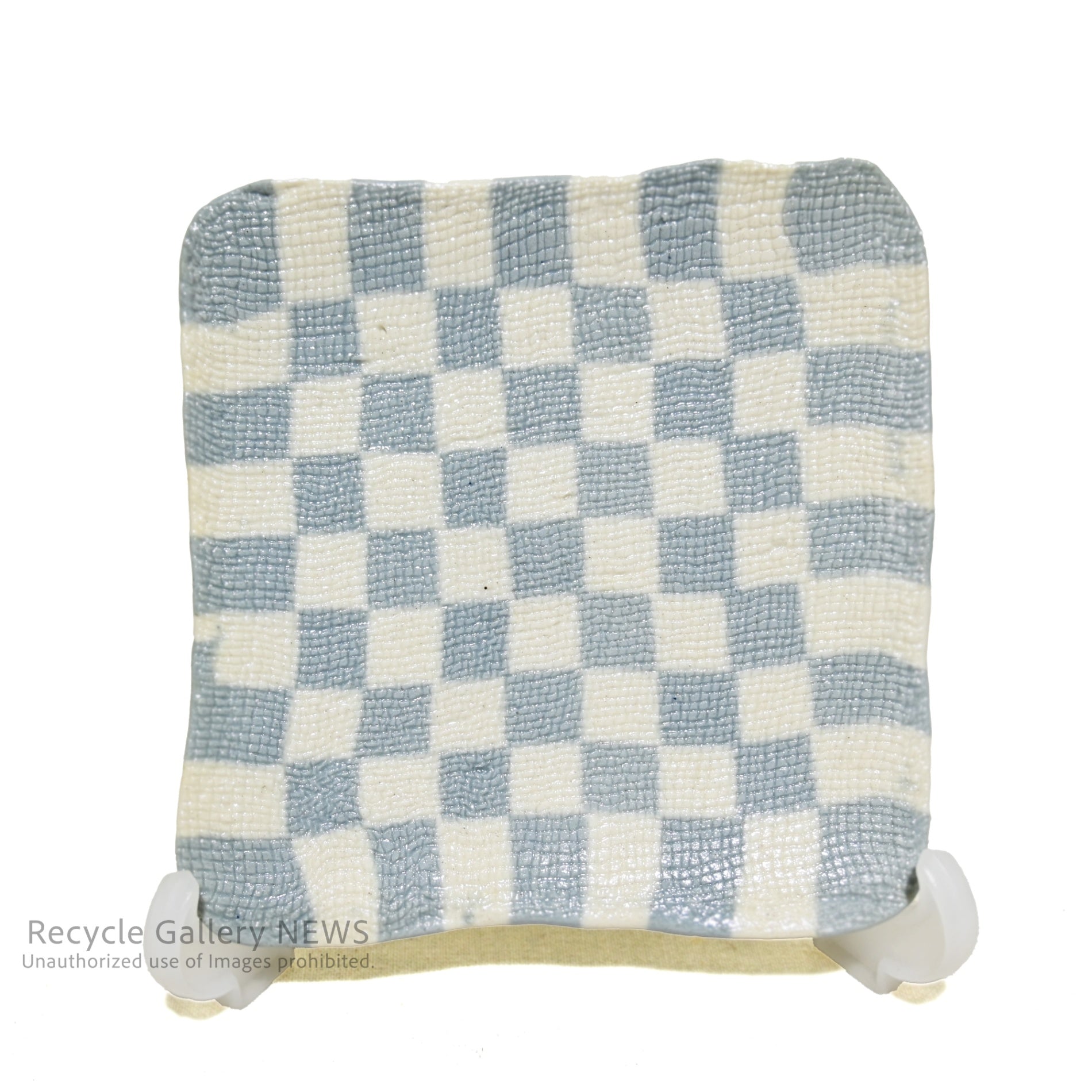 赤津焼 古山作 ねり込小皿 5枚セット 箱付き 市松模様 和食器 / Akatsu ware Koyama kneaded small plates 5 Checkered pattern Japanese tableware