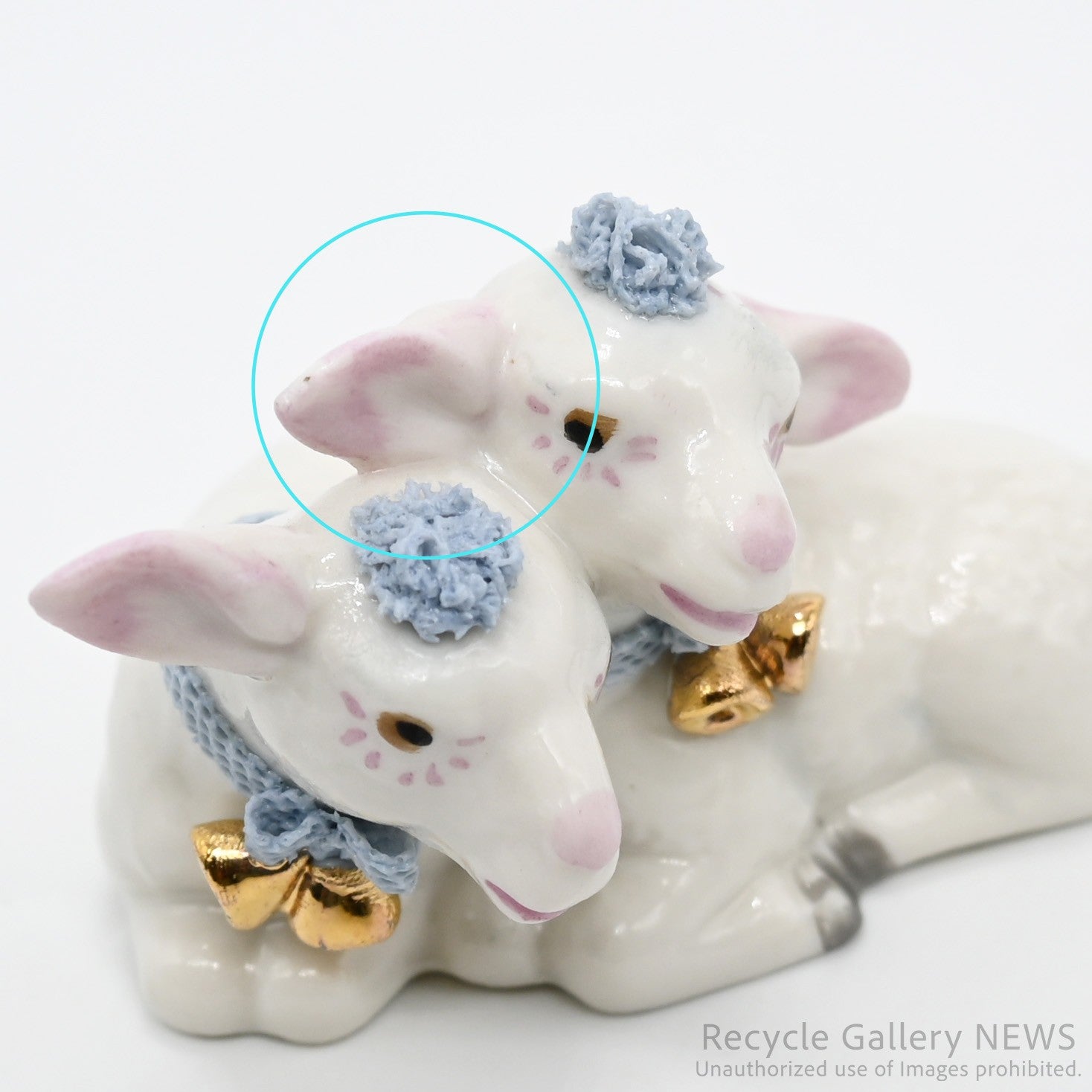 Irish Dresden Lace Porcelain White Lamb Figurine / アイリッシュ・ドレスデン 羊モチーフ 磁器 フィギュリン レース磁器 白 パステルカラー