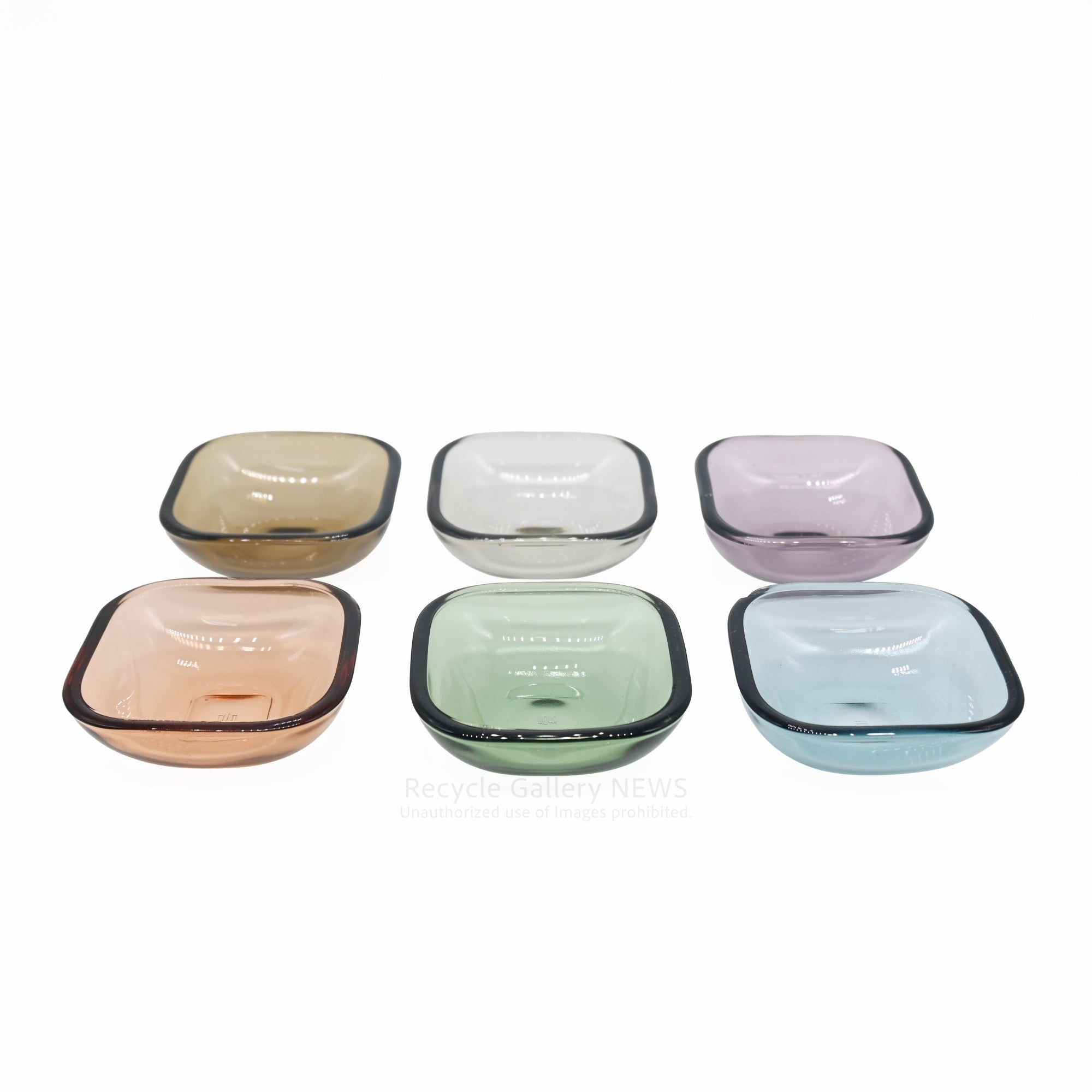 Rare Hoya Glass "Starting Unit series" Set of 6 Plates Japanese Tableware Showa Retro / 保谷硝子 スターティングユニット６点セット  日本 食器 昭和レトロ 希少
