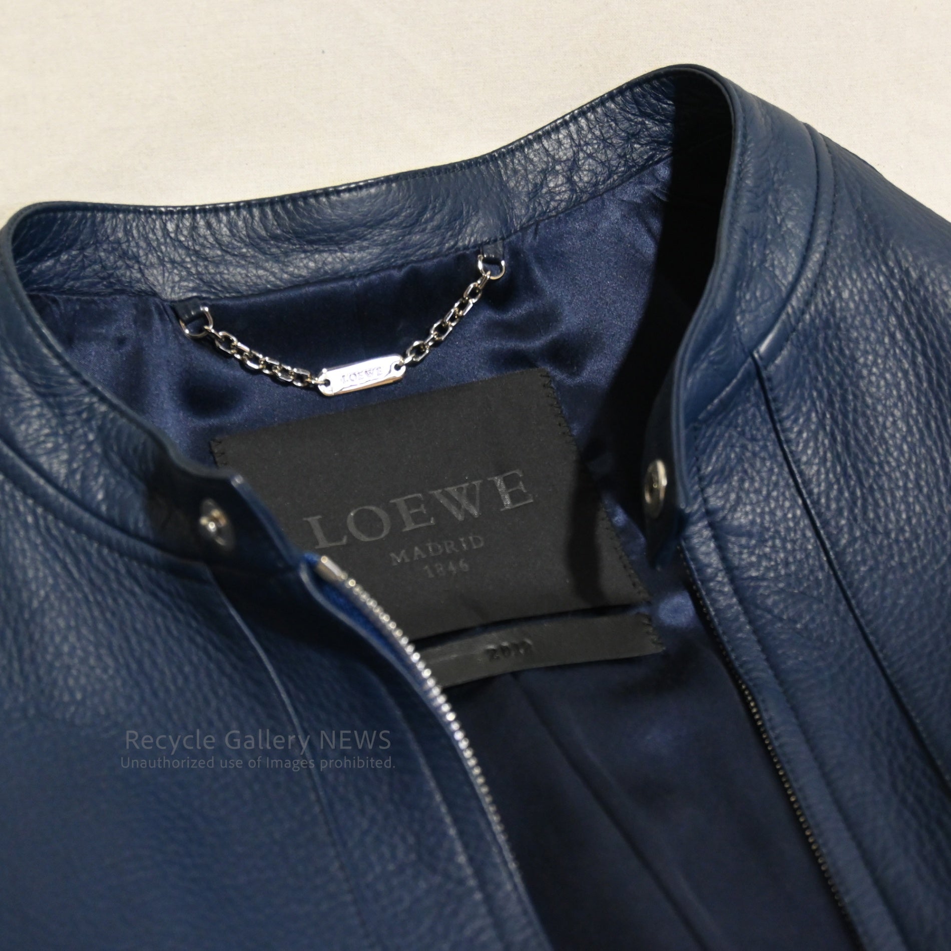 LOEWE Men's Deerskin Leather Jacket 2012 Prussian Blue Stuart Vevers / ロエベ メンズ 鹿革 レザー ジャケット 2012 プルシアンブルー 青 紺色 スチュアート•ヴィヴァース