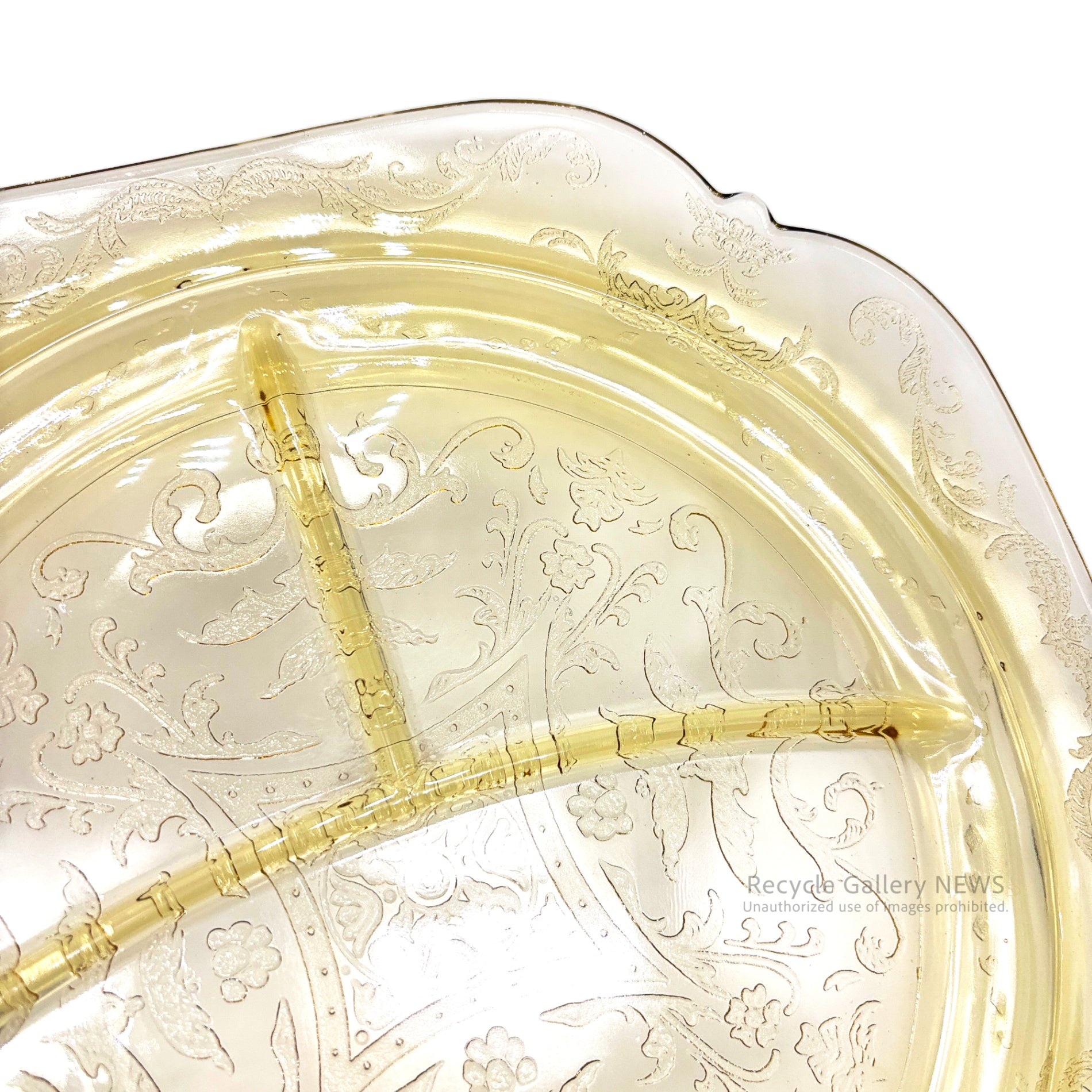 Federal Glass "Madrid" Divider plate U.S.A Vintage / フェデラル・グラス マドリッド 仕切りプレート 1930年代