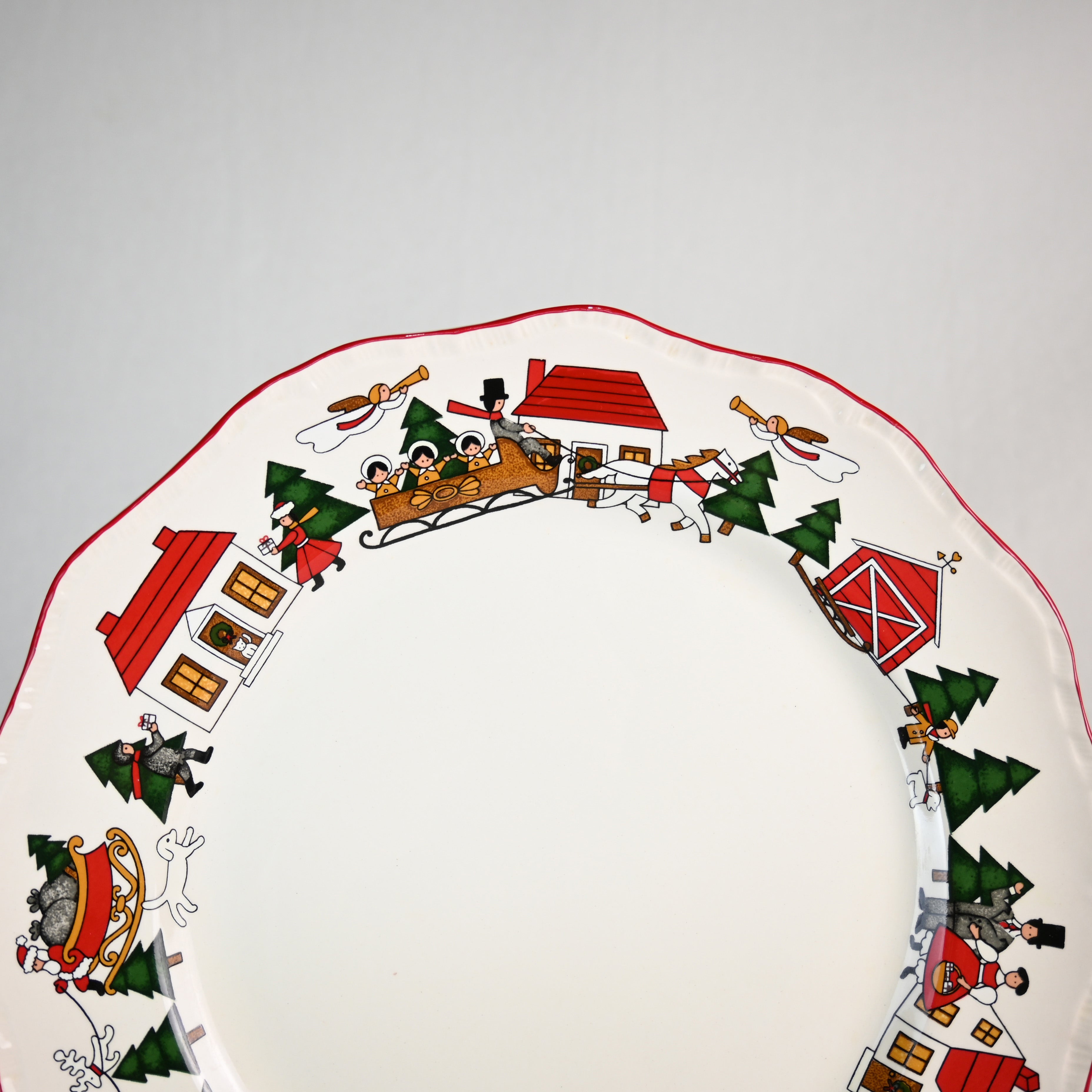MASON'S IRONSTONE Christmas village Plate 3-size UK Vintage / メイソンズアイアンストーン クリスマスヴィレッジ プレート3サイズ各種 英国ヴィンテージ