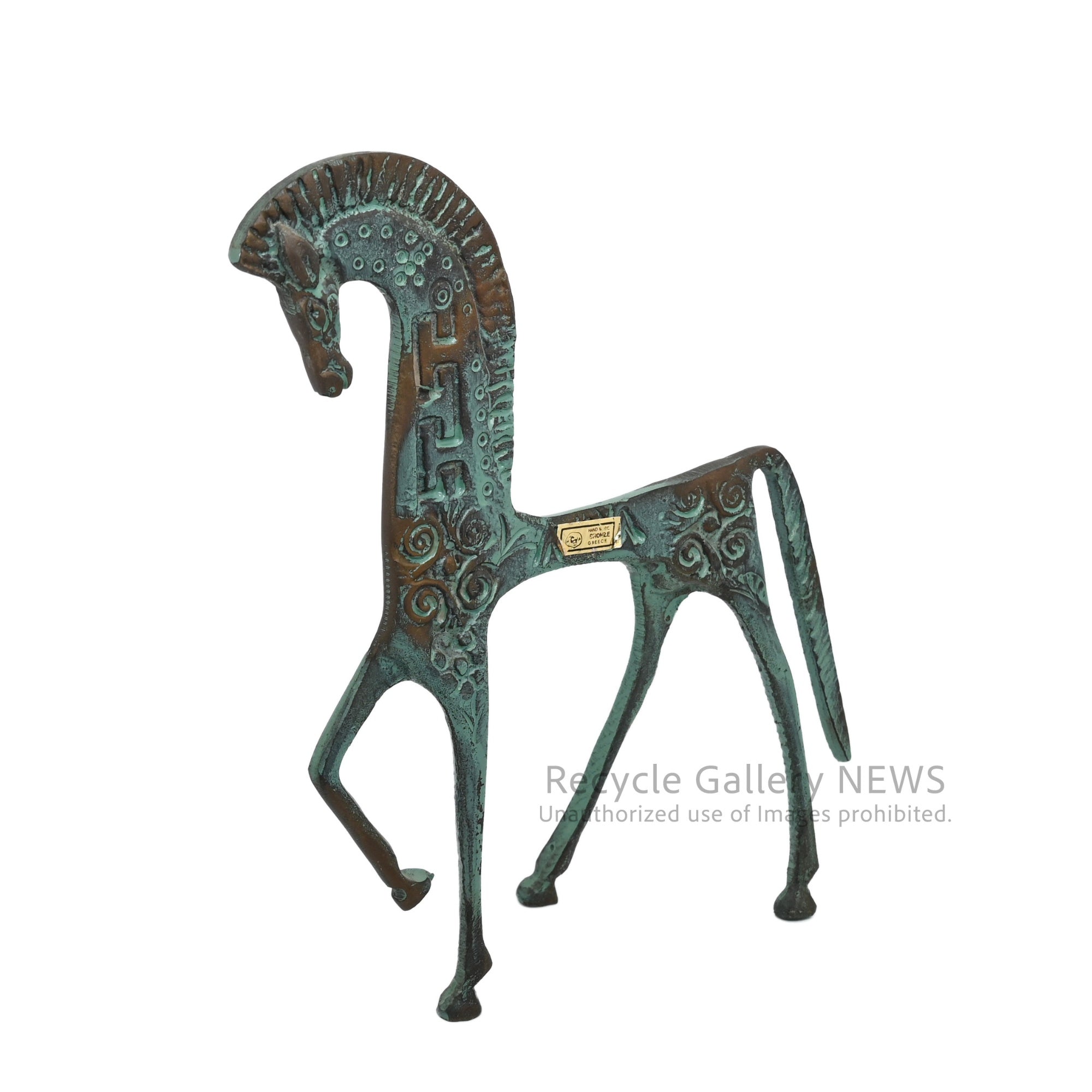 Greek Horse Statue Green Bronze / ギリシャ風 青銅 ブロンズ オブジェ 馬