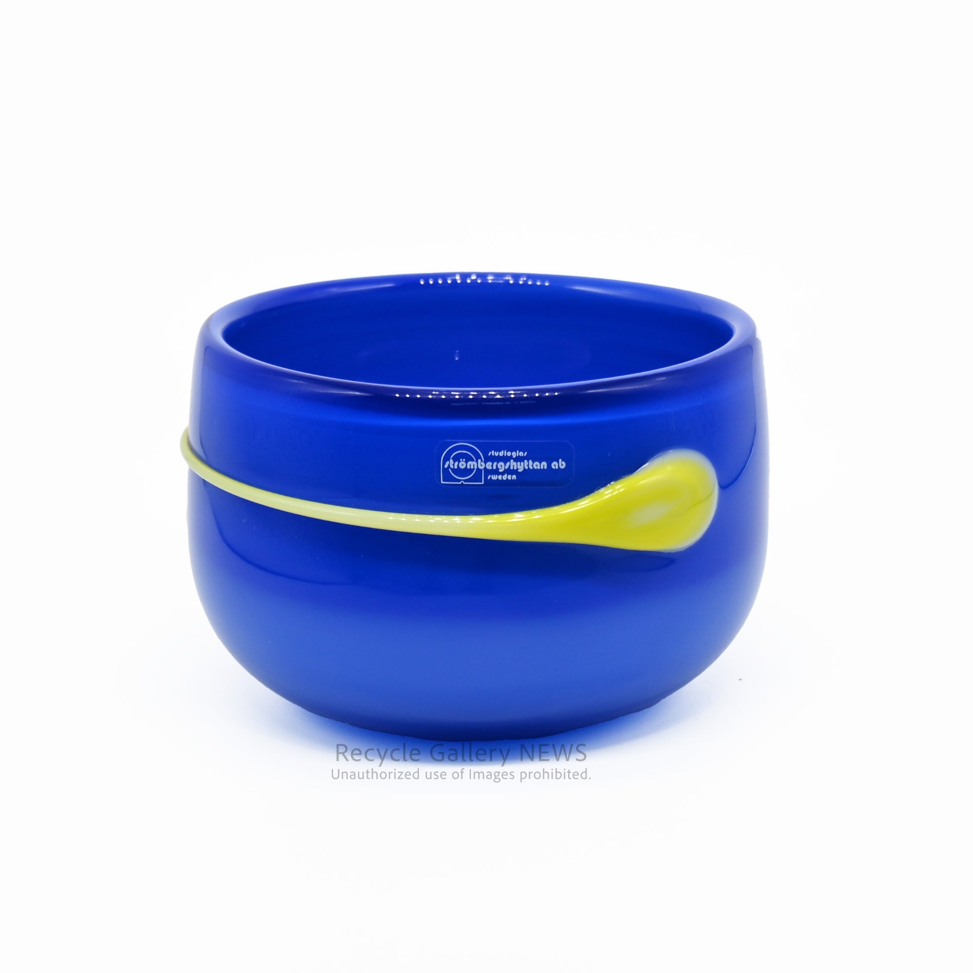 Strombergshyttan × Jonas Torstensson Blue glass bowl Scandinavian Style Swedish 1990's / ストロンベリヒッタン ヨナス・トルステンソン ブルーグラスボウル スウェーデン 北欧 1990年代