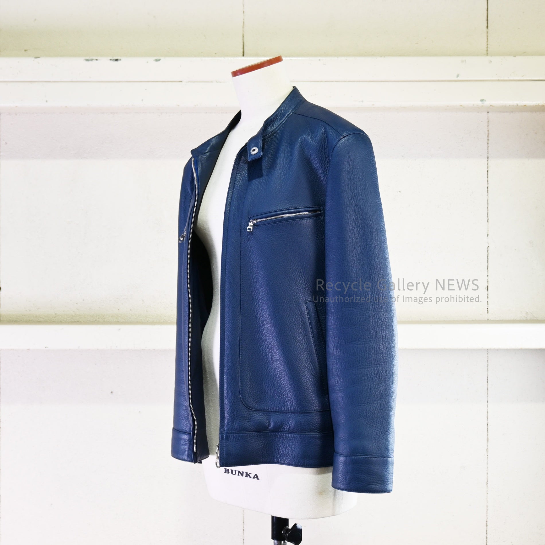 LOEWE Men's Deerskin Leather Jacket 2012 Prussian Blue Stuart Vevers / ロエベ メンズ 鹿革 レザー ジャケット 2012 プルシアンブルー 青 紺色 スチュアート•ヴィヴァース