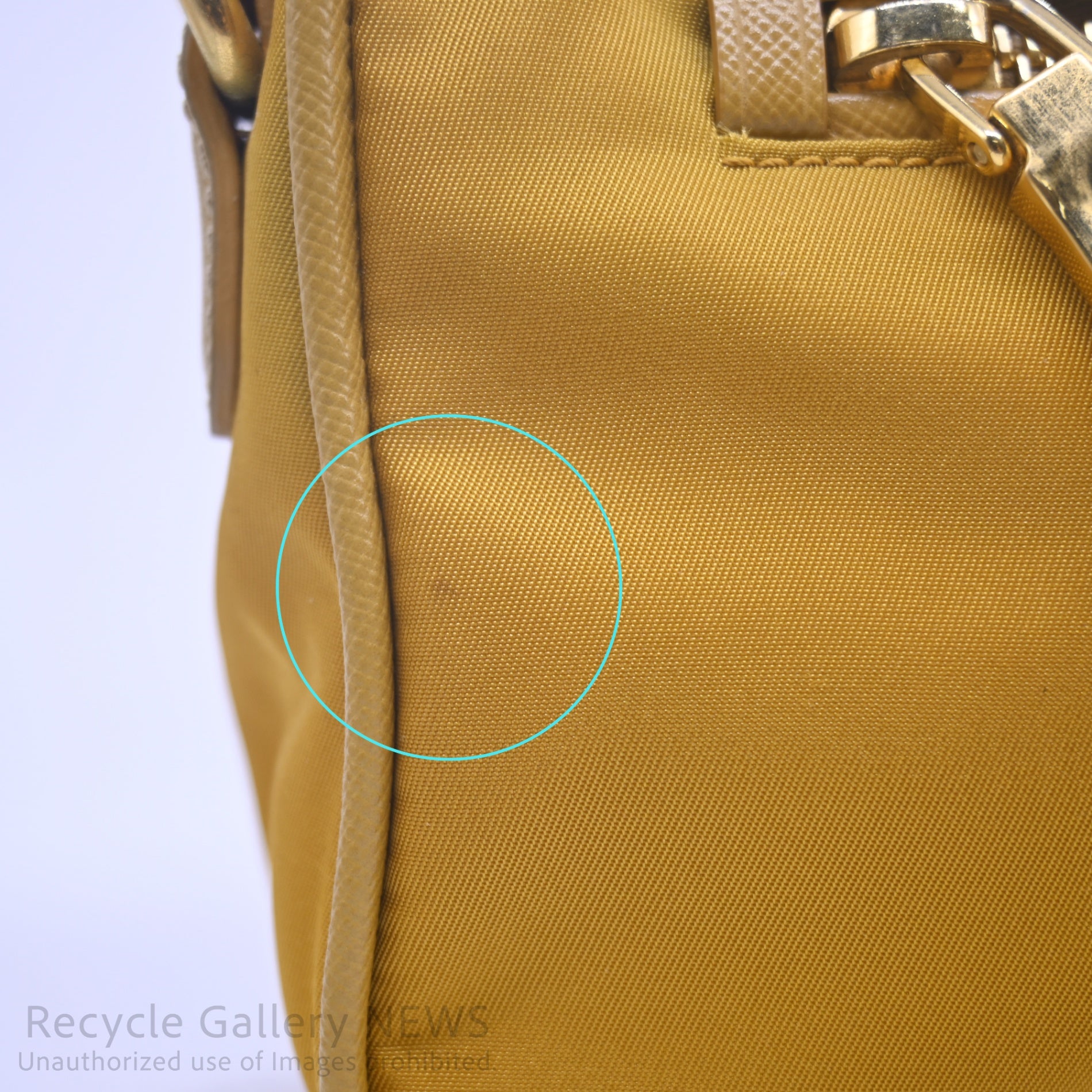 PRADA Triangle Logo Nylon Mini Pouch Mustard Yellow / プラダ ナイロンポーチ ミニバッグ ハンドバッグ マスタードイエロー