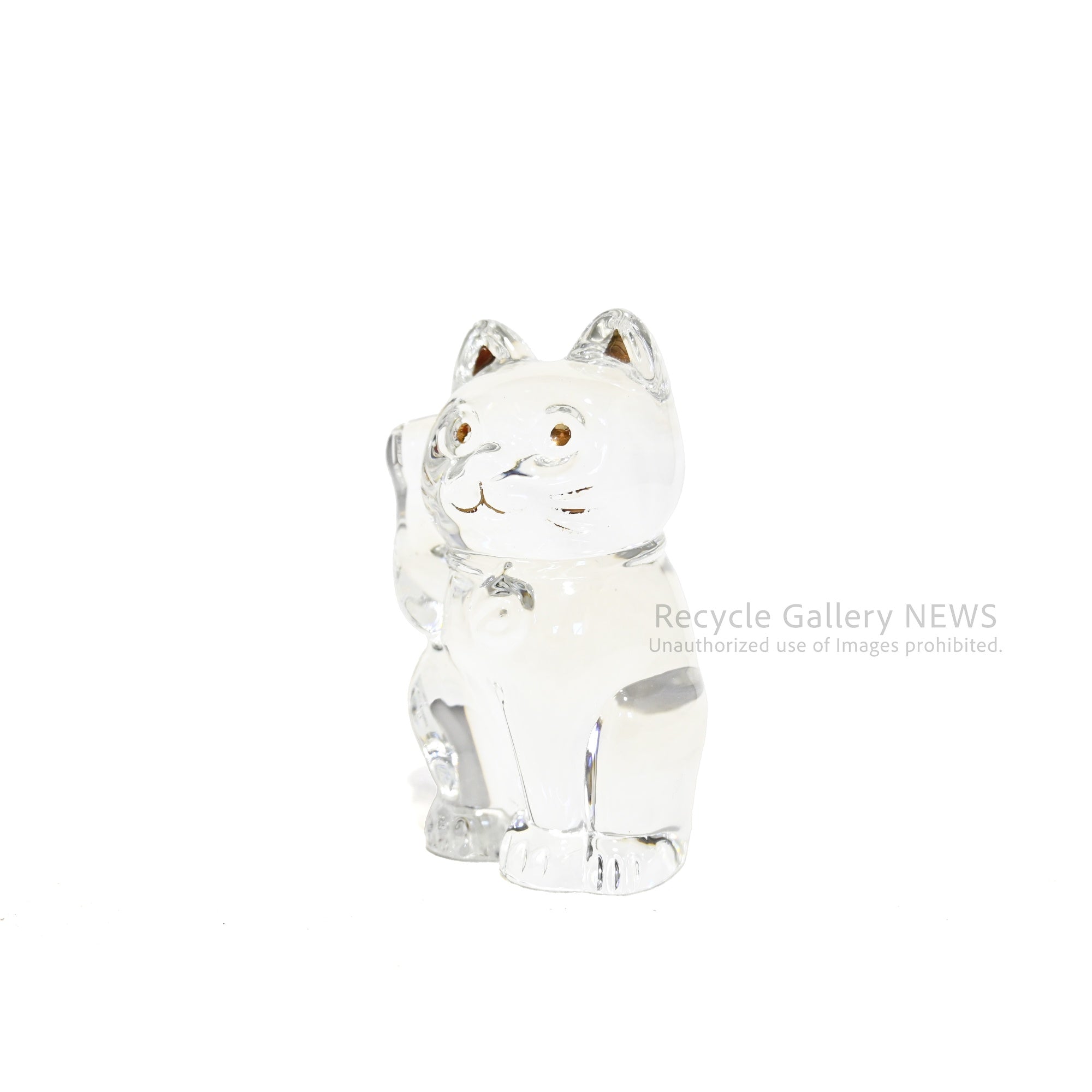 Baccarat Maneki-Neko Lucky Cat Fortune Cat Clear Crystal Glass / バカラ まねき猫 クリア クリスタルガラス