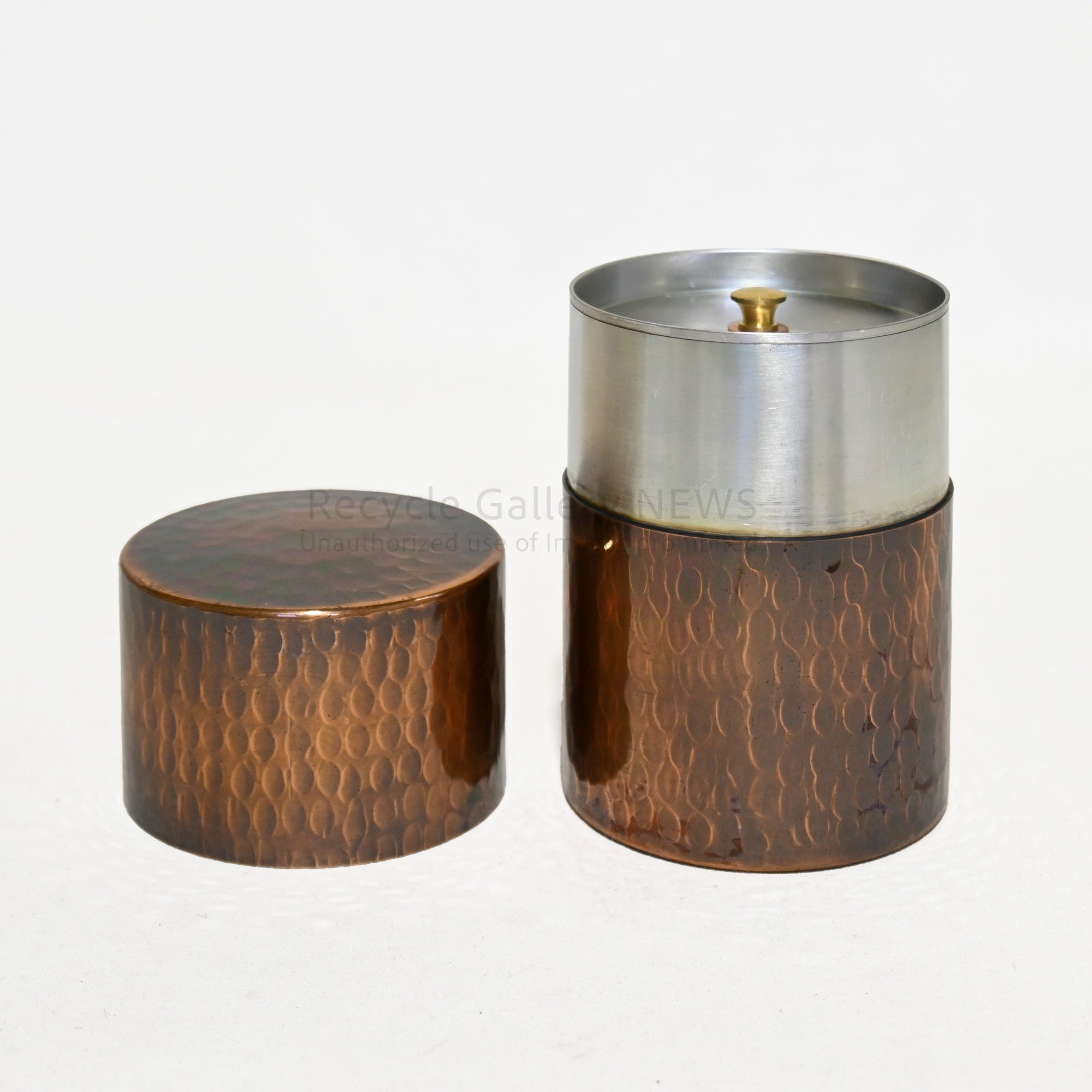 Eijundo Hammered Copper Tea Caddy Japan Vintage / 英純堂 鎚起銅器 銅製 茶筒 日本製