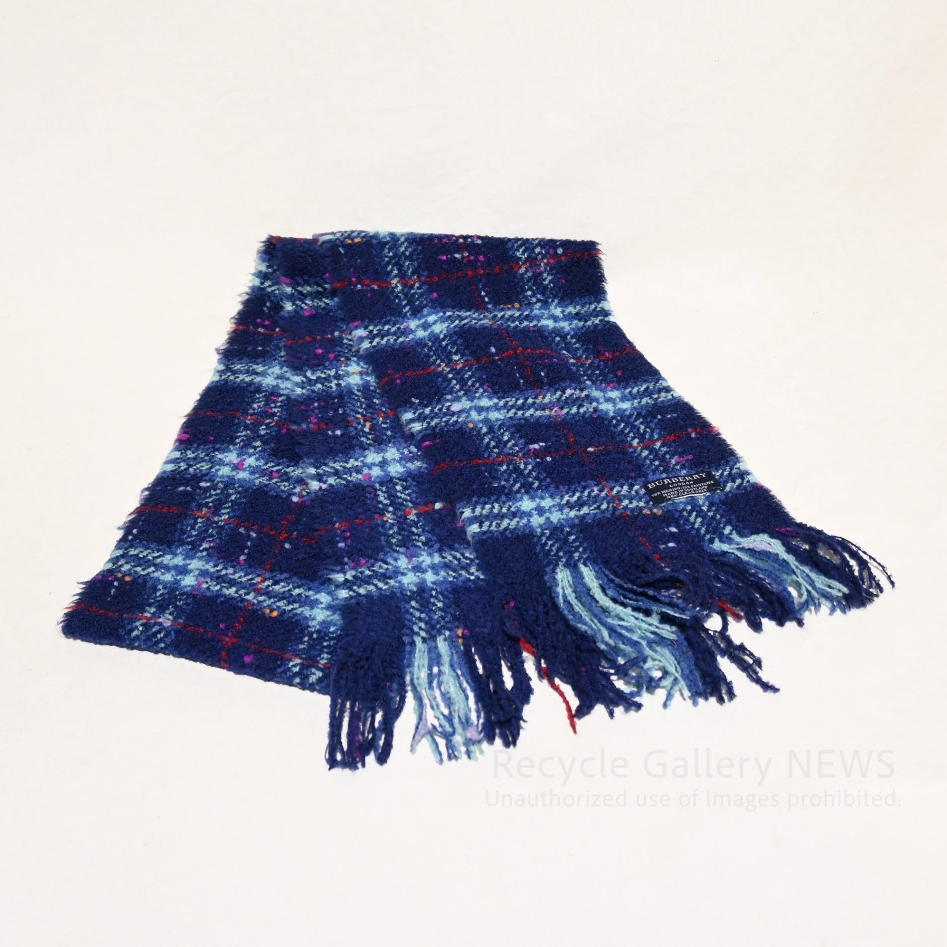 BURBERRY LONDON Check Scarf Blue Navy /  バーバリー ロンドン チェックマフラー ブルー 紺色系