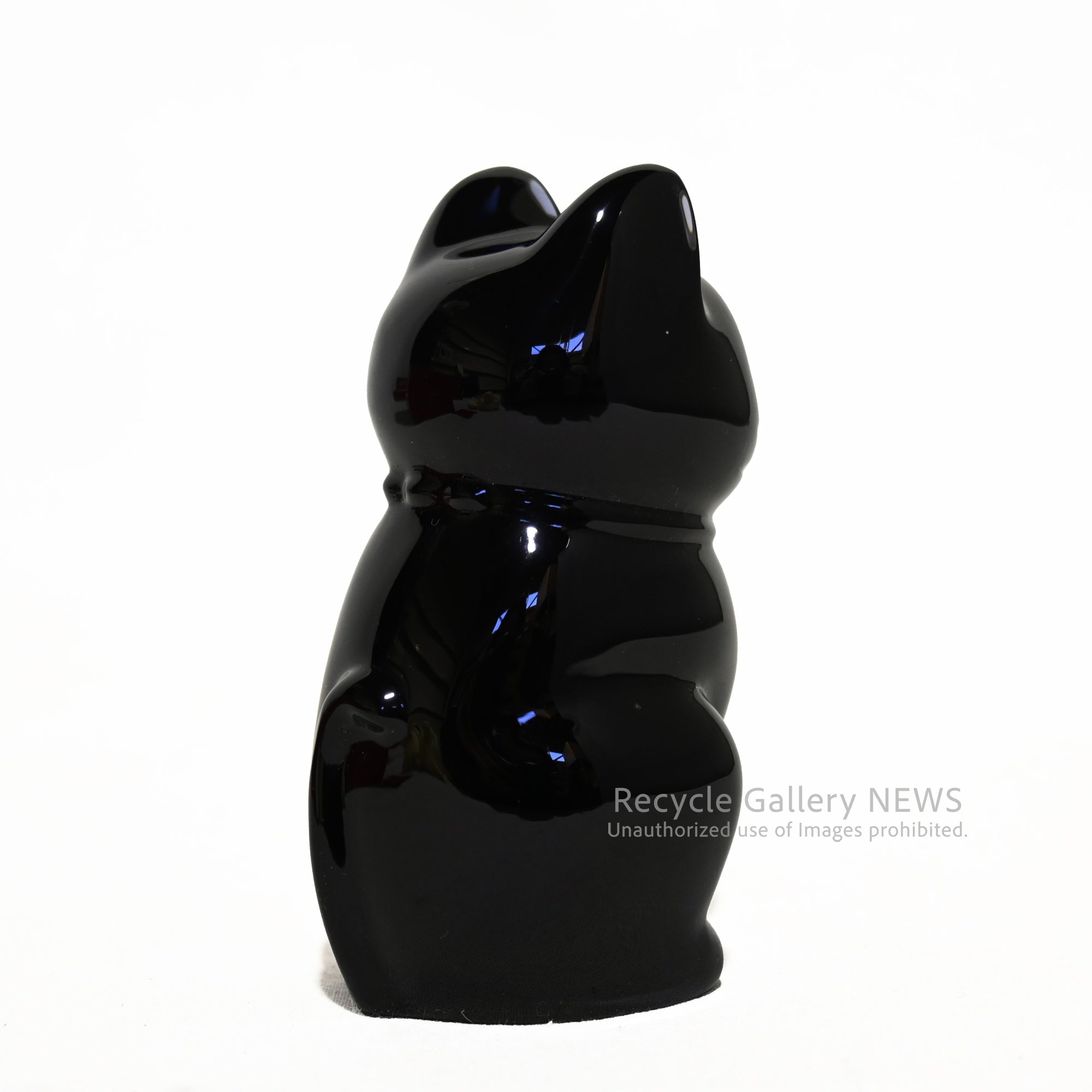 Baccarat Maneki-Neko Lucky Cat Fortune Cat Midnight blue（Blue-black) Crystal Glass / バカラ まねき猫 ミッドナイト ブルーブラック クリスタルガラス
