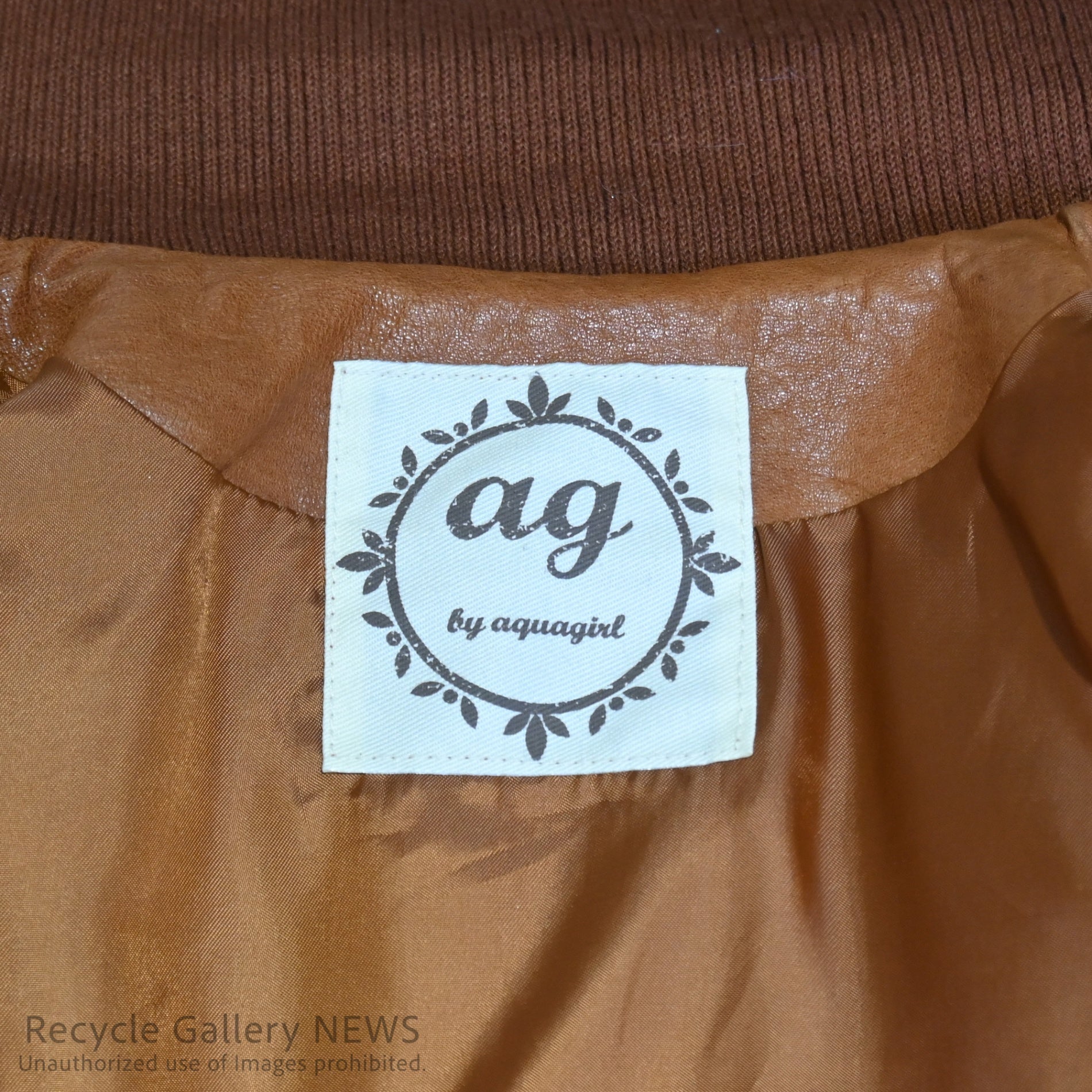 AG by aquagirl Lamb Leather Jacket Orange Brown / アクアガール 羊革 レザージャケット オレンジブラウン