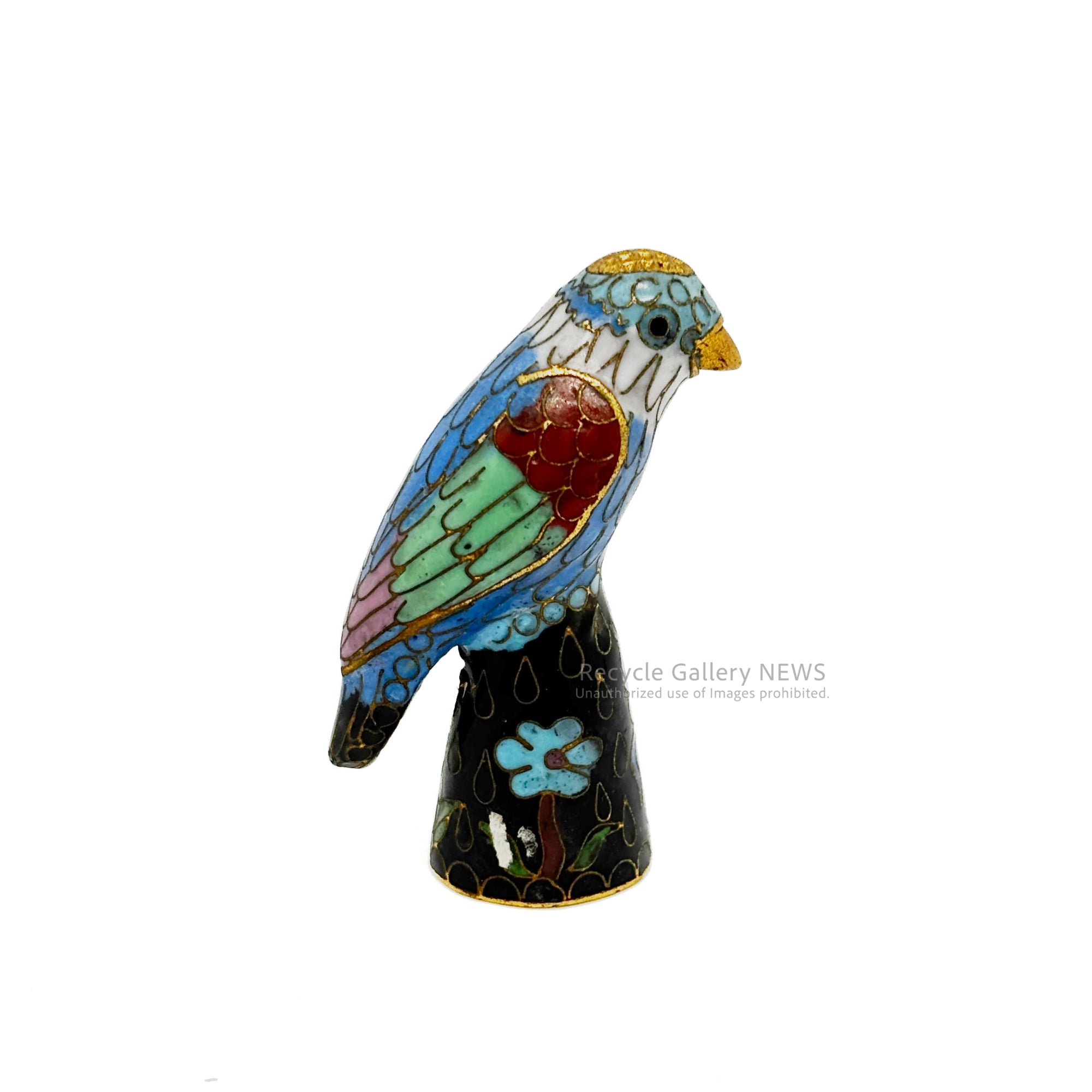 Cloisonné bird thimble Keitai Blue / 鳥 指ぬき 七宝 景泰藍 80年代ヴィンテージ