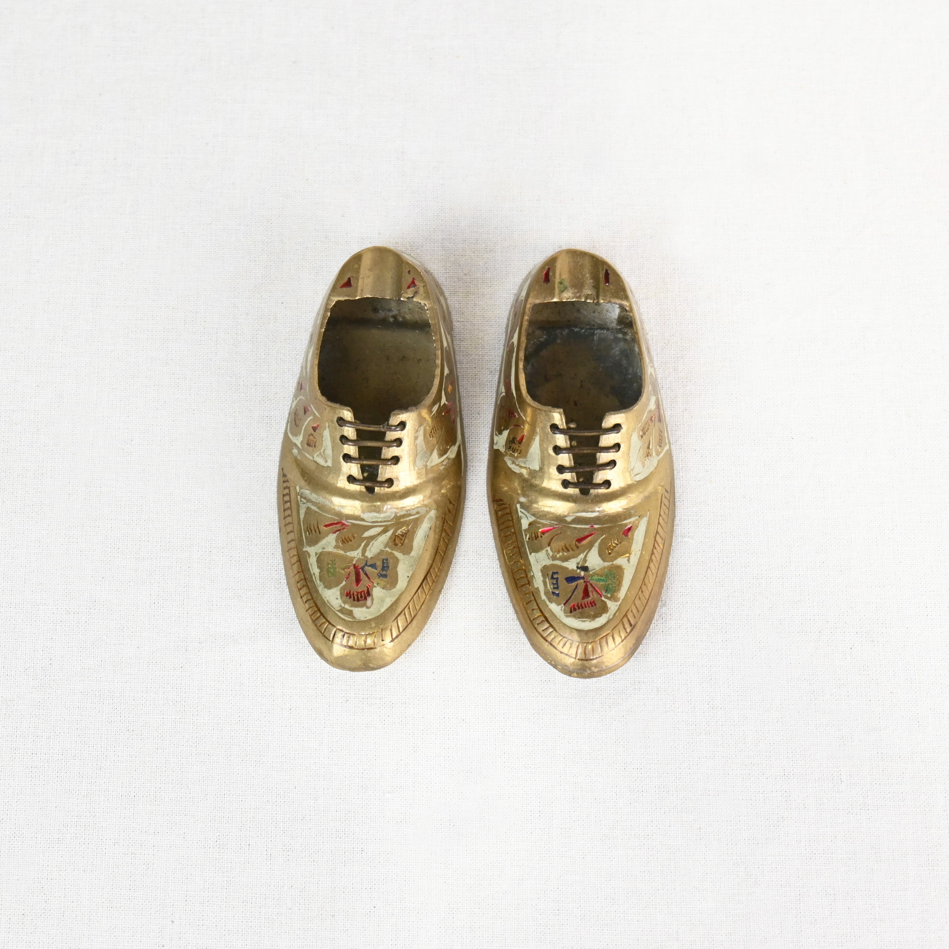 Indian vintage Brass Shoes Ash tray / インド ヴィンテージ 真鍮 灰皿 革靴