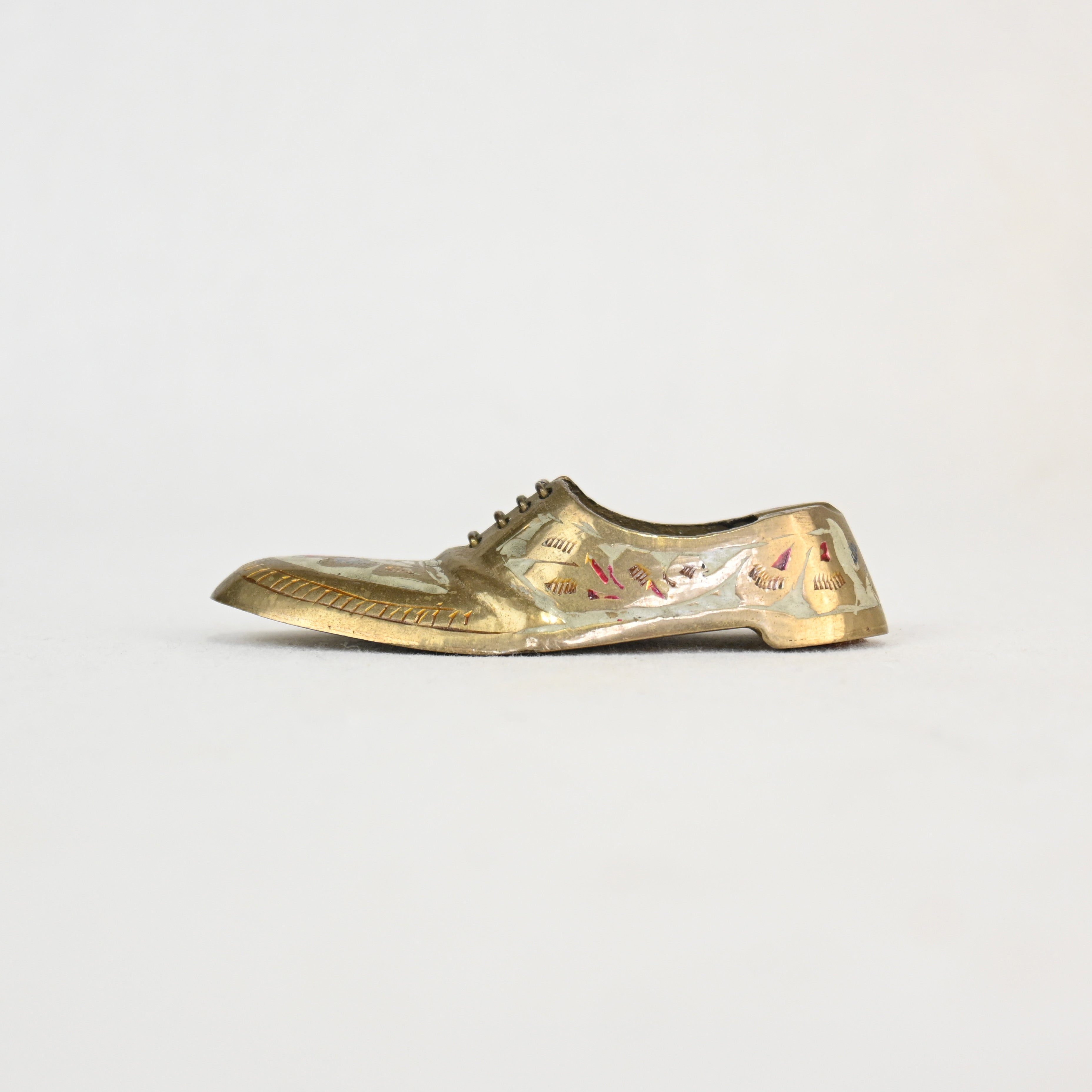 Indian vintage Brass Shoes Ash tray / インド ヴィンテージ 真鍮 灰皿 革靴