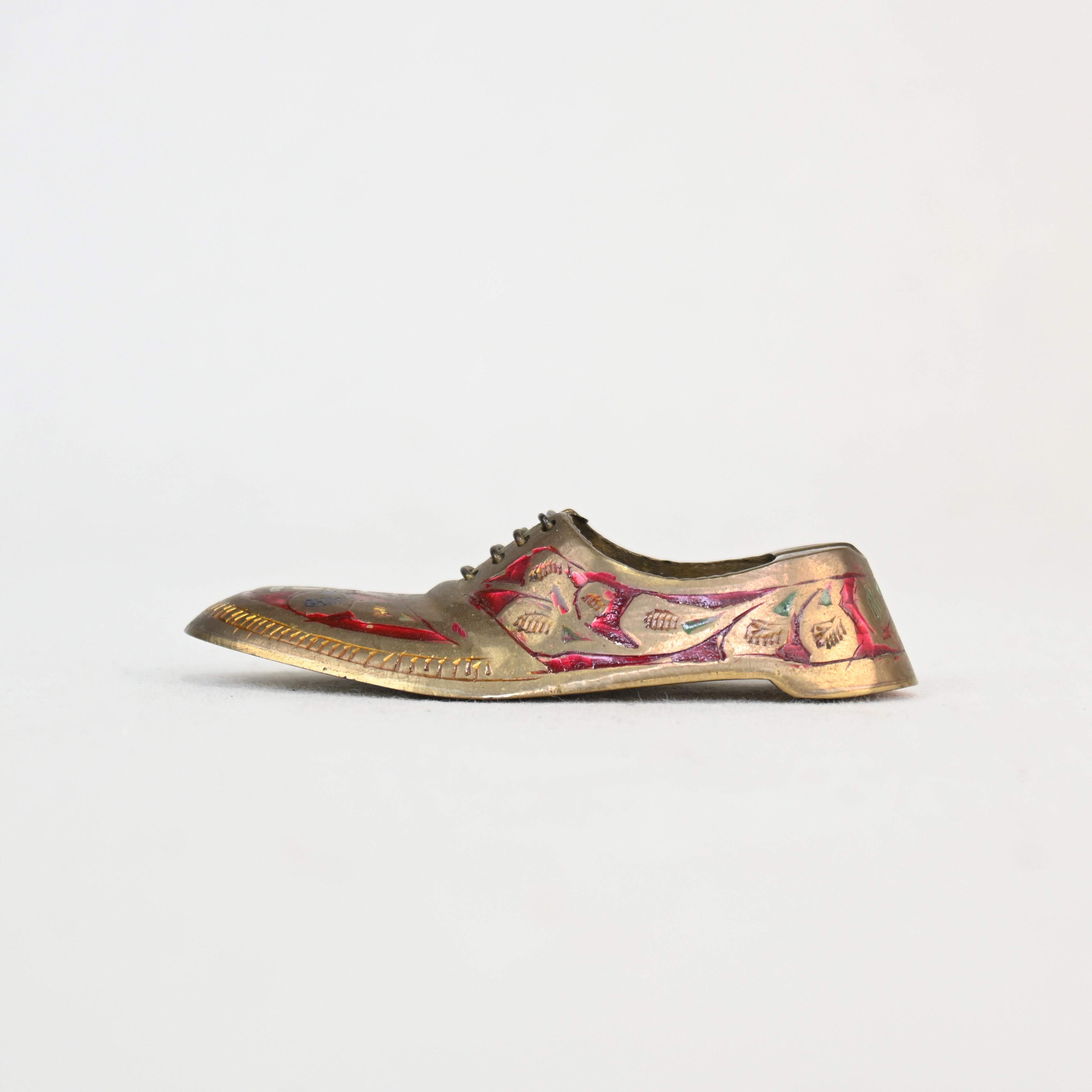 Indian vintage Brass Shoes Ash tray / インド ヴィンテージ 真鍮 灰皿 革靴