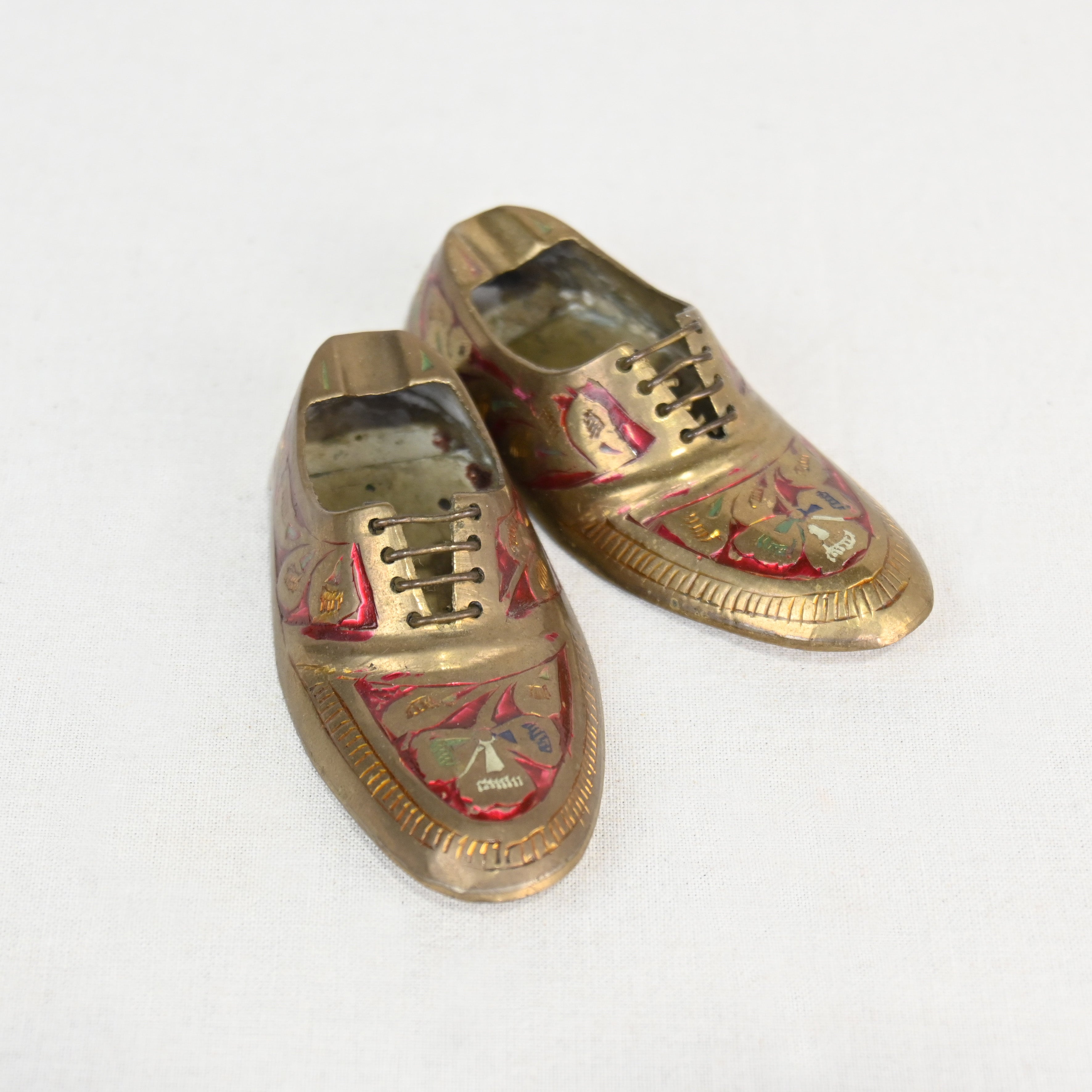 Indian vintage Brass Shoes Ash tray / インド ヴィンテージ 真鍮 灰皿 革靴