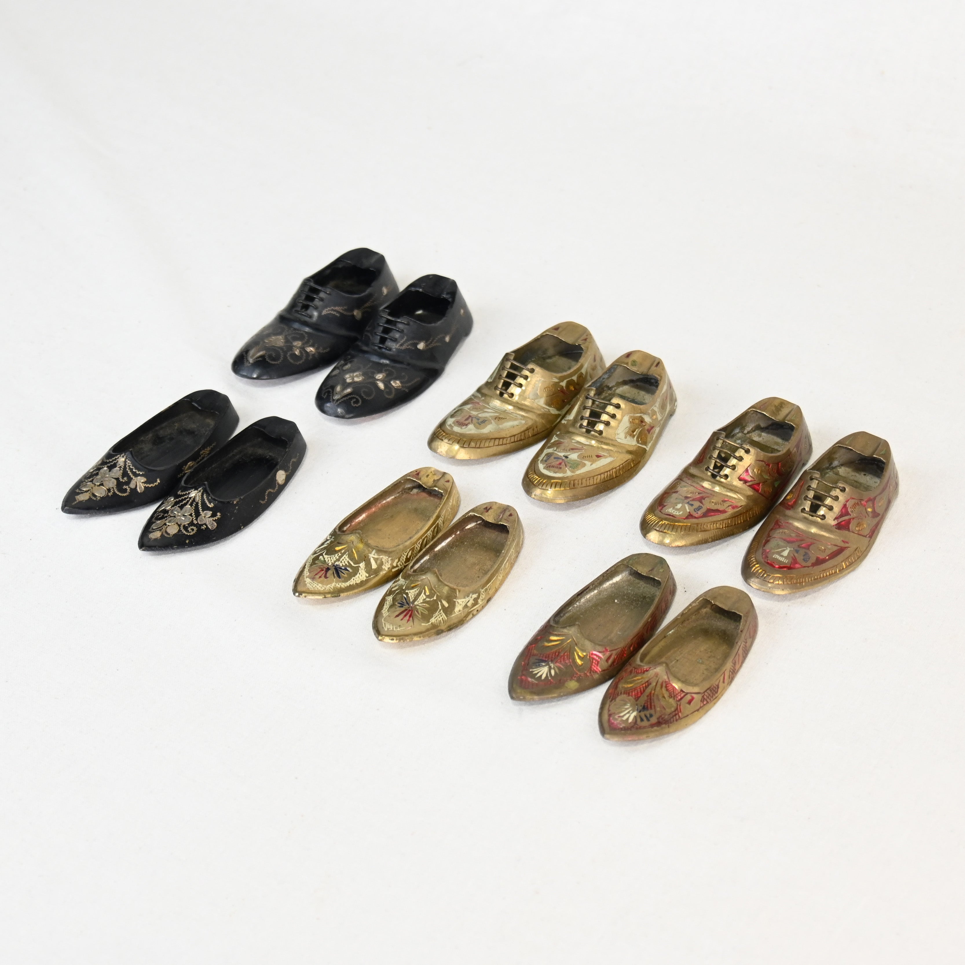 Indian vintage Brass Shoes Ash tray / インド ヴィンテージ 真鍮 灰皿 革靴