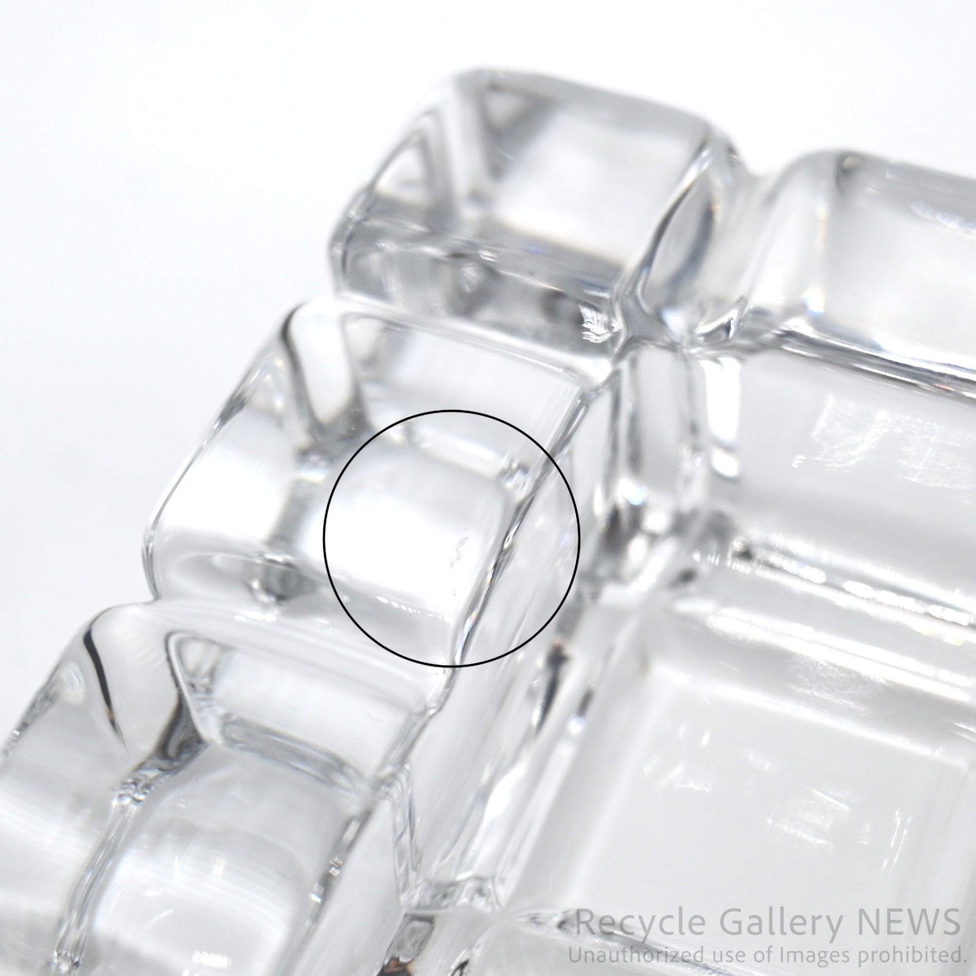 Art Déco Crystal Cube Tray Ashtray Decorative Object Retro Modern / クリスタル キューブ トレイ ガラス クリア 小物入れ 灰皿 オブジェ レトロモダン アール・デコ