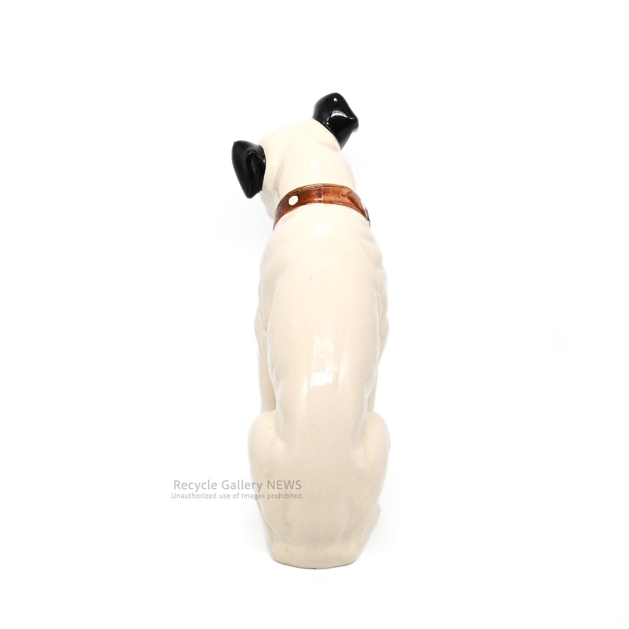 His Master's Voice "Nipper" Vintage Ceramic Dog Figurine Ornament Victor White /『主人の声』ビクター犬 ニッパー 陶器フィギュリン オブジェ 犬の置物 オーディオ レトロ 白