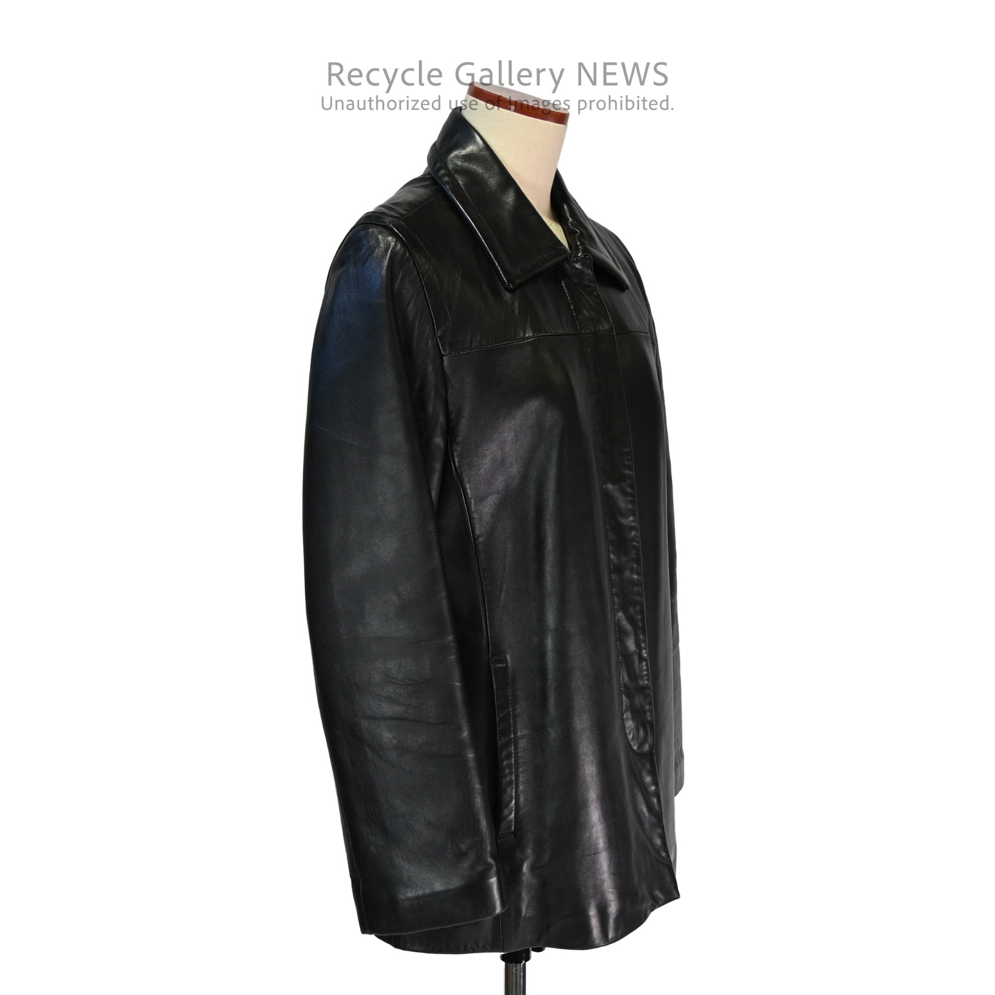 COACH Black Leather Car Coat Lambskin / コーチ ラムレザー カーコート 黒