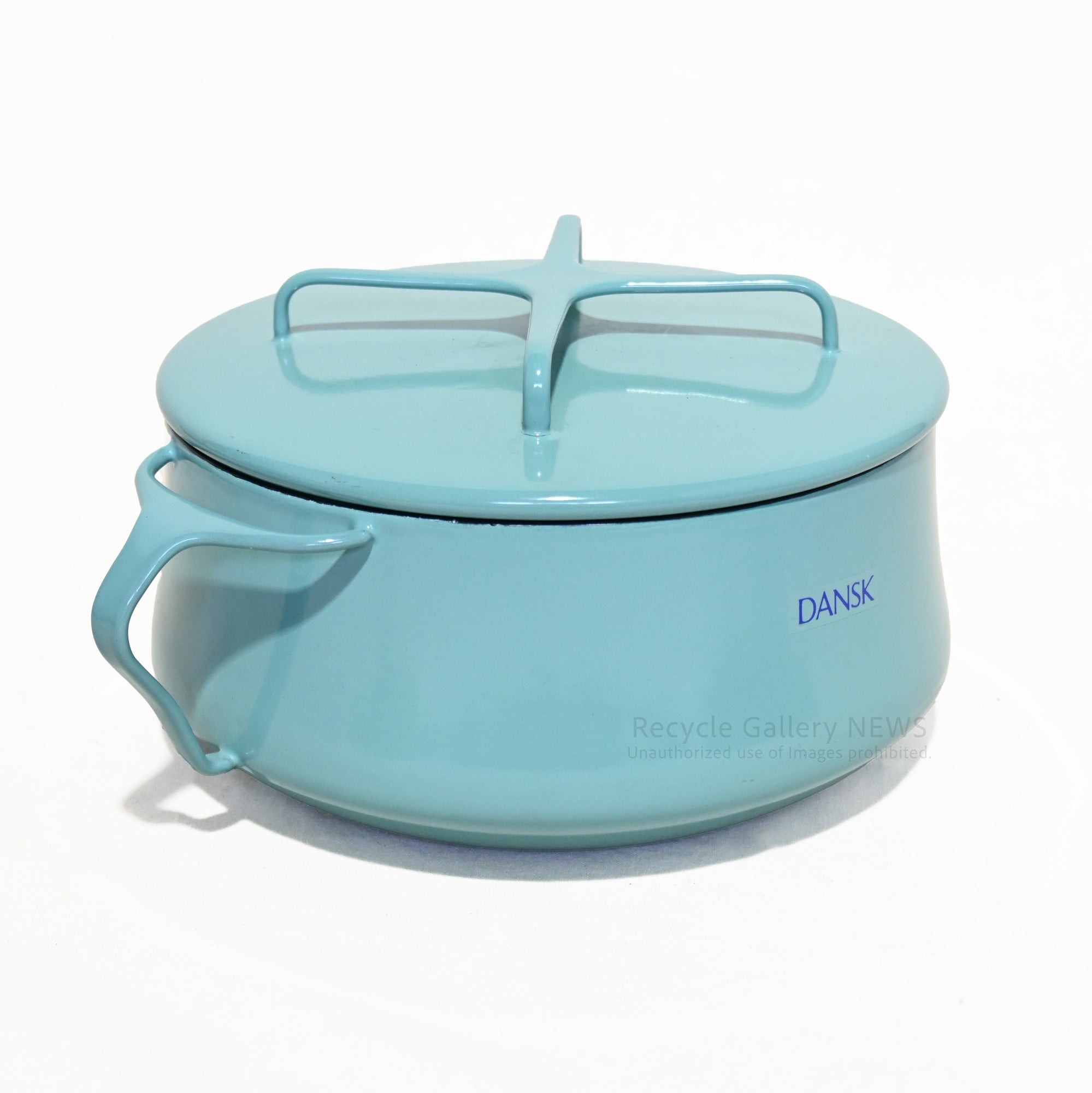 DANSK 18cm Casserole Double-Handled Pot Kobenstyle Teal/Turquoise Enamel U.S.A  / ダンスク 18cm キャセロール 両手鍋 コベンスタイル ティール ターコイズ ホーロー 未使用 新古品