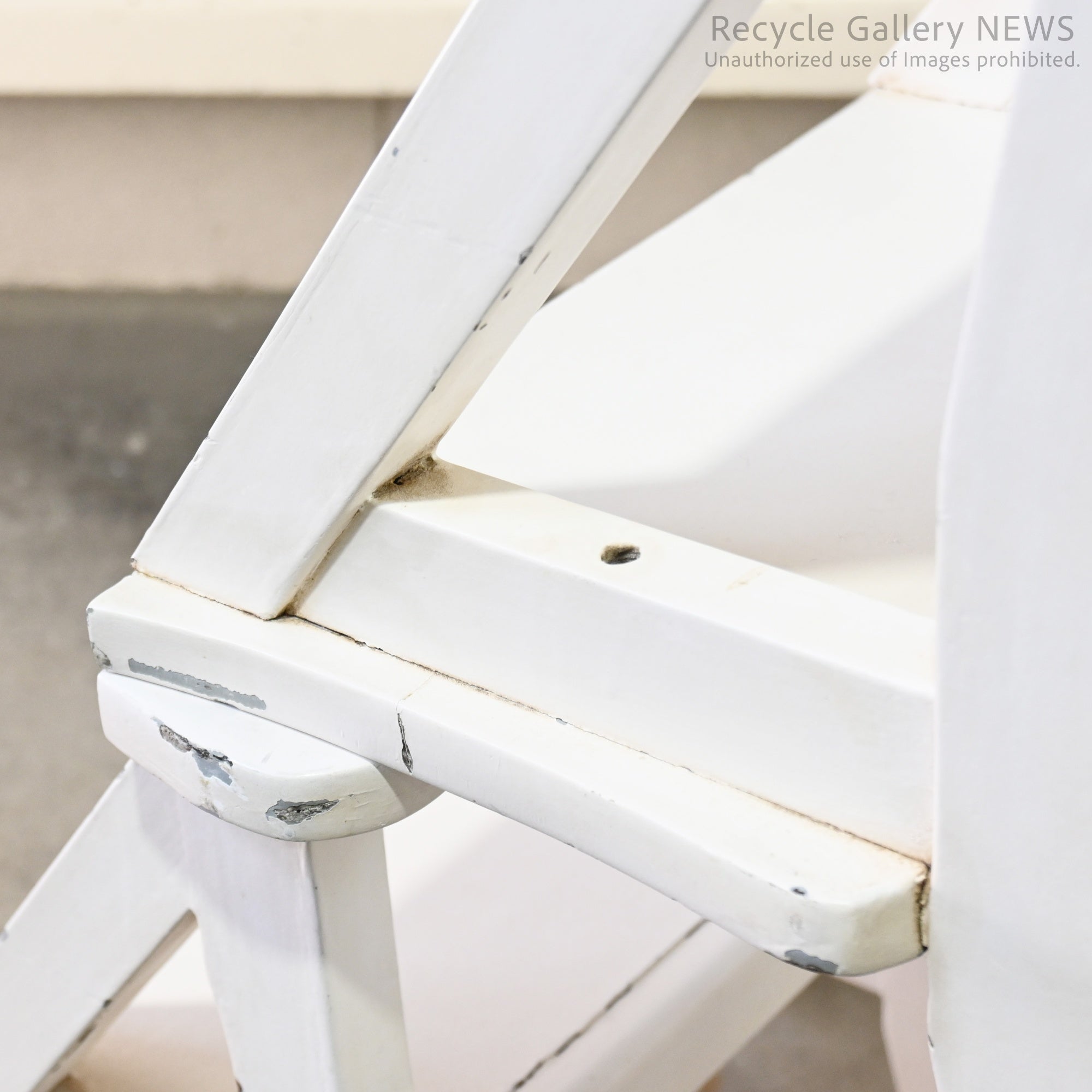 Vintage Foldable Library Step Chair White / ヴィンテージ 折りたたみ ライブラリー ステップ チェア 白