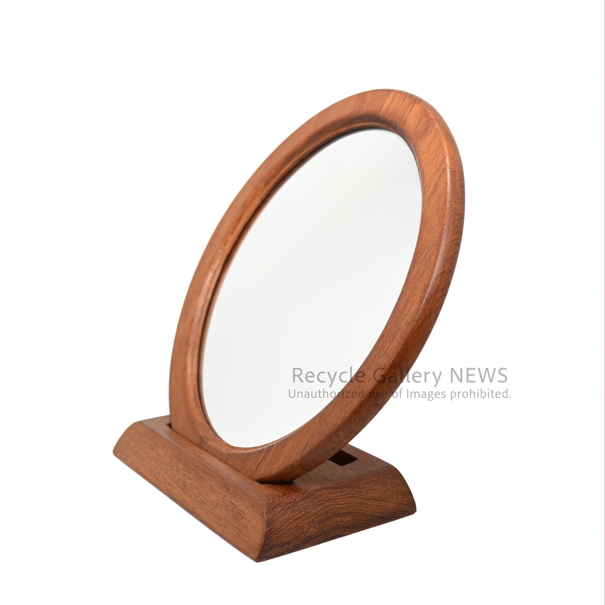 Vintage-like Teakwood Mirror & Stand Brown / チークウッド ミラー&スタンド ブラウン ヴィンテージライク 卓上ミラー