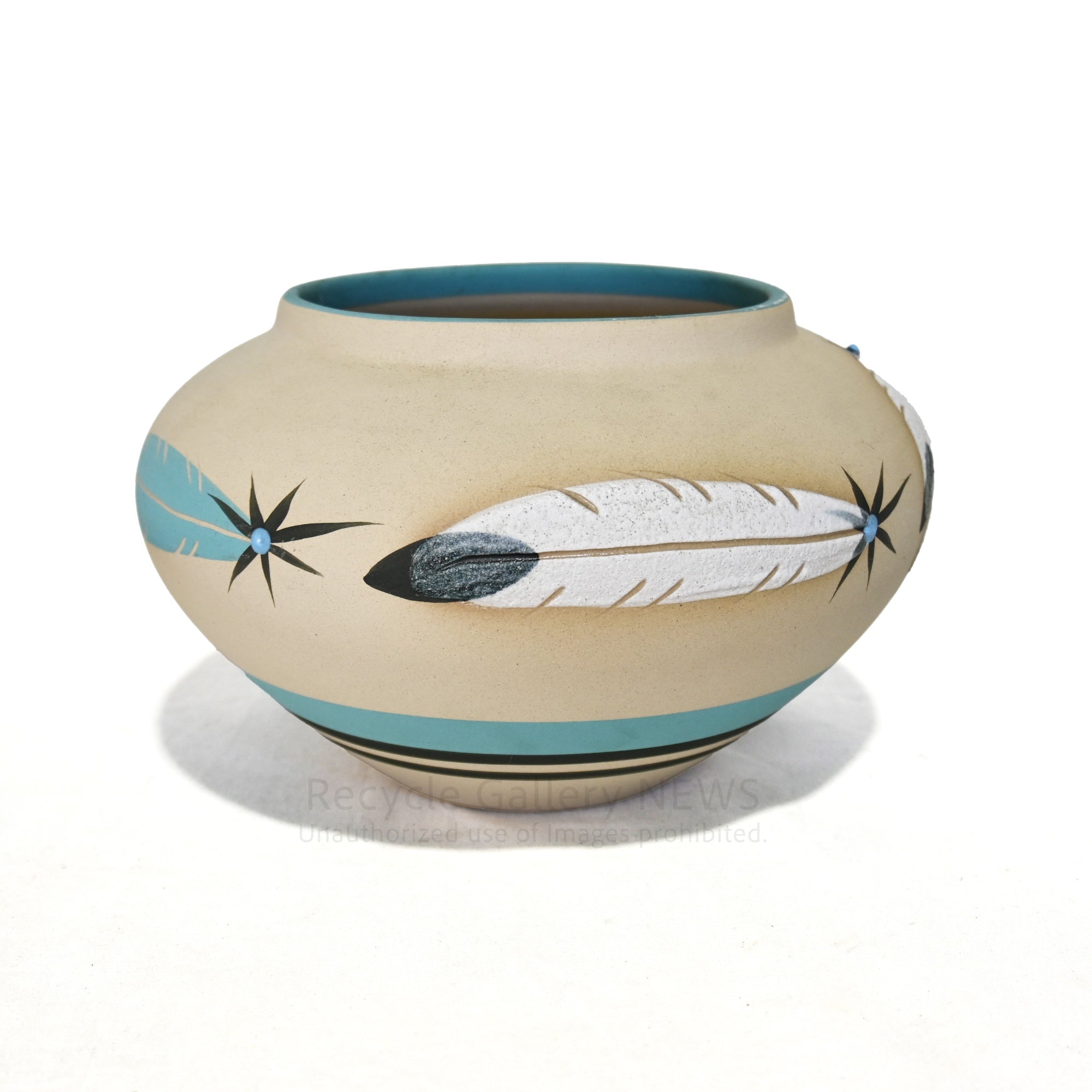Betty Selby Native American motif Ceramic pot Vase Interior object / ベティ・セルビー ネイティブアメリカン モチーフ 陶磁器 ポット 花瓶 インテリアオブジェ