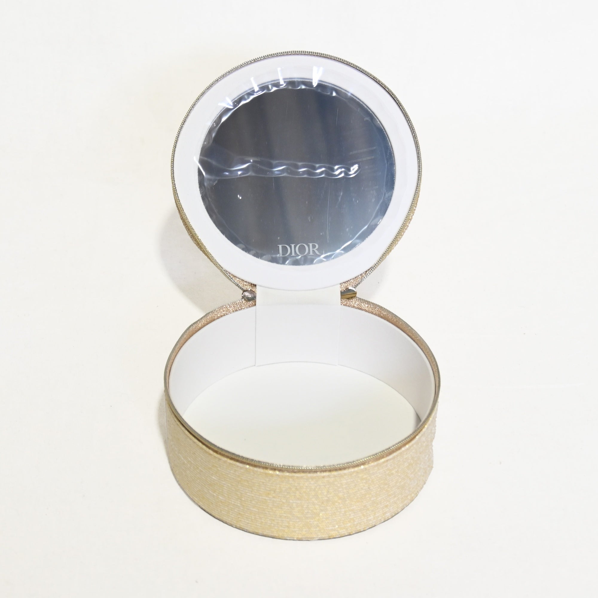 DIOR Novelty pouch 2024 Holiday Star motif Gold & White / ディオール 2024 ホリデーコレクション ノベルティ ポーチ 円形