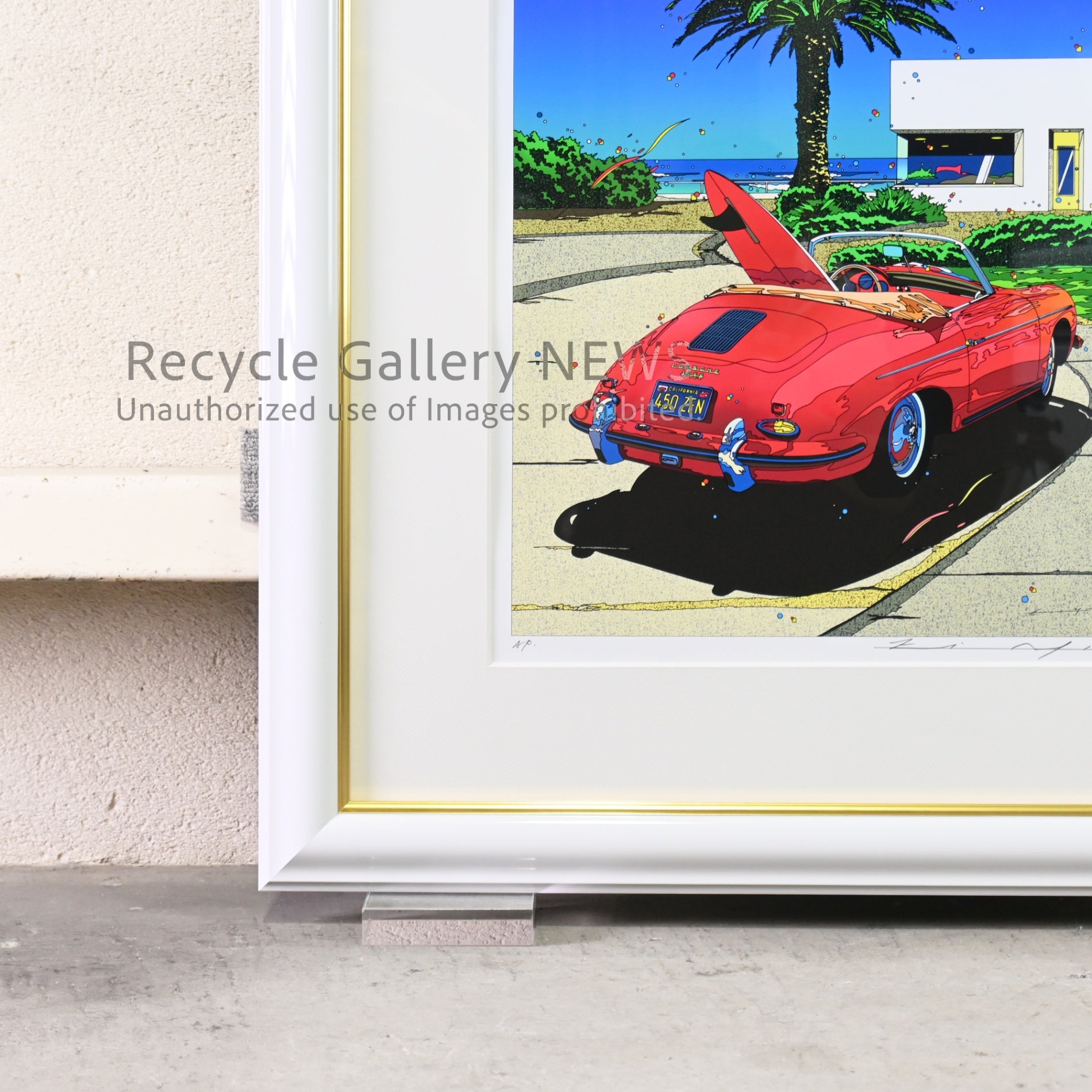 Eizin Suzuki 2012 "Rose Red Roadster" Lithograph Print Japan Art / 鈴木英人 ローズレッドロードスター E.M.グラフ リトグラフ 日本 アート