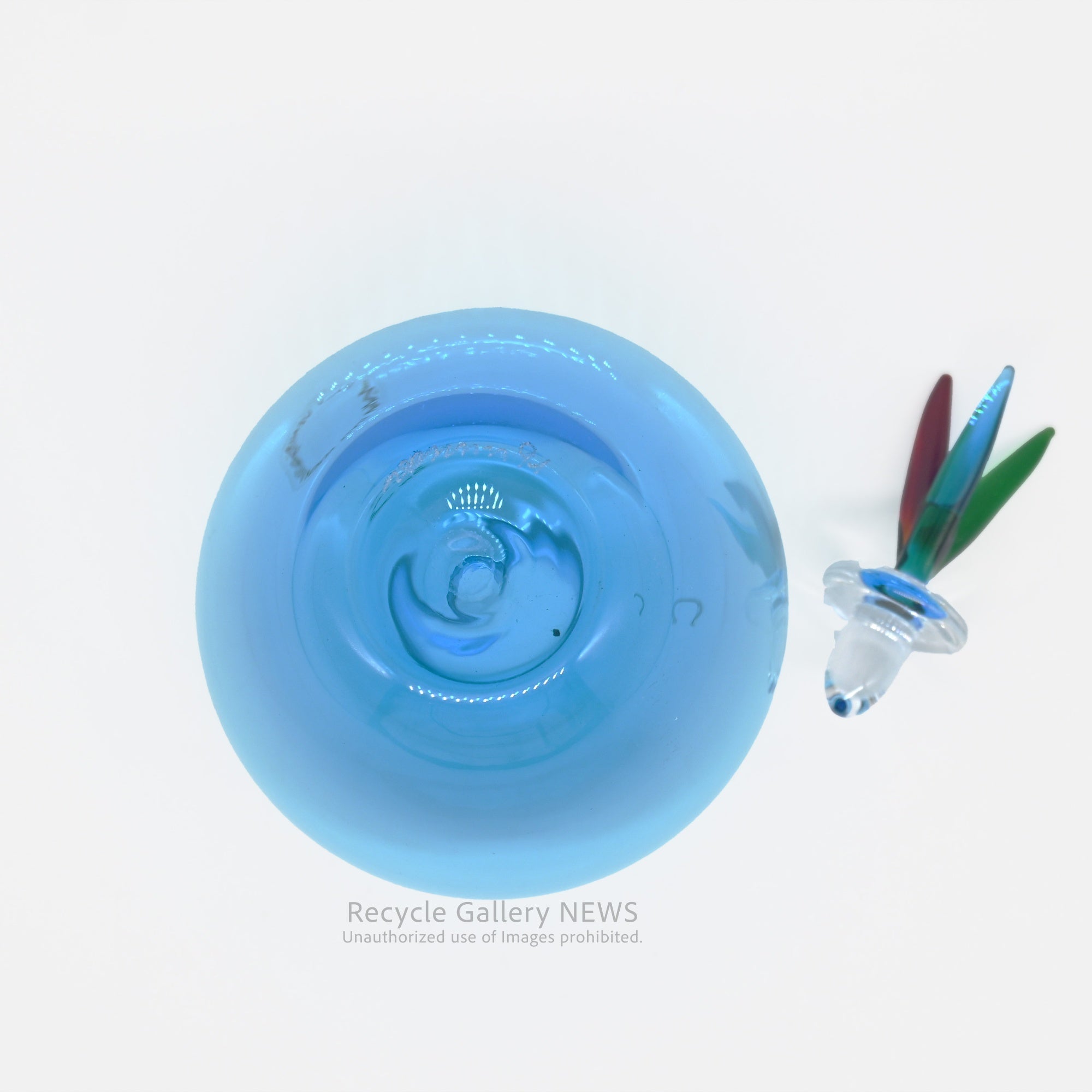 MURANO VENINI MONOFORINI Perfume Bottle Italia Blue Glass Art Piece / ムラノガラス ヴィニーニ社 香水瓶 イタリア モノフォリーニ 青色 アートピース