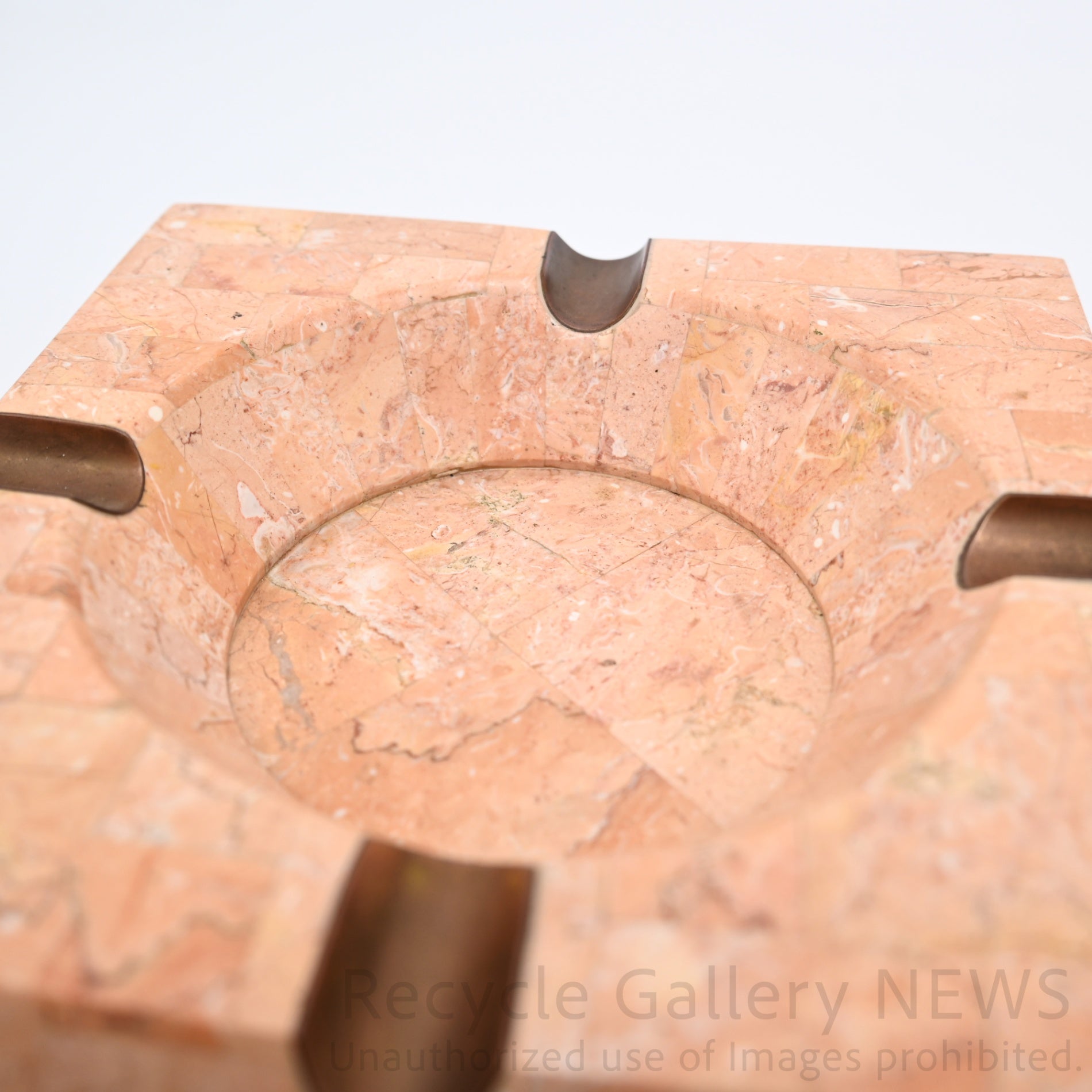 Pink Marble Look Stone Texture Ash Tray Square Mid-Century Modern / 大理石調 アッシュトレイ 灰皿 スクエアフォルム モダンインテリア ミッドセンチュリー ピンク マーブル