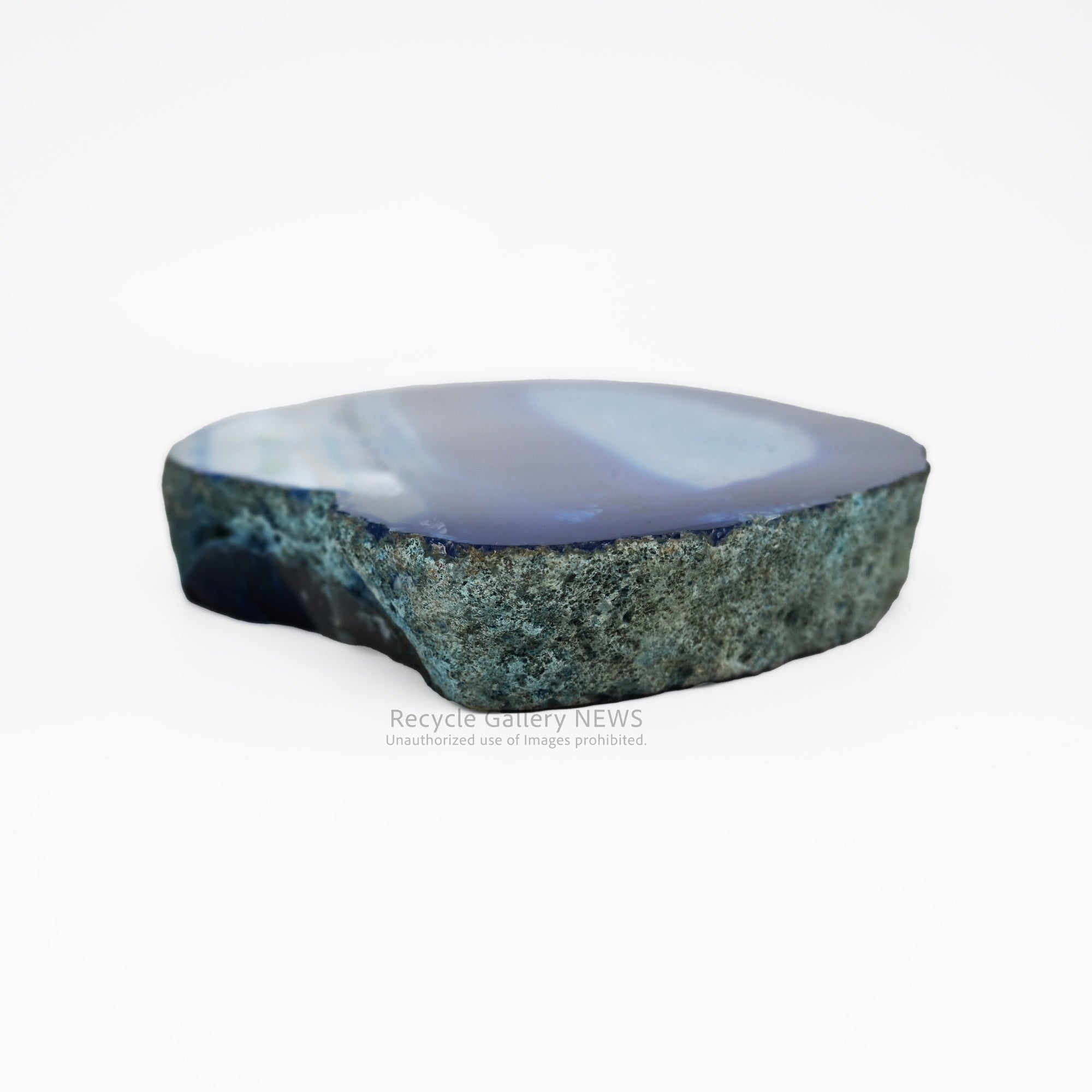 Blue Agate Slice Coaster Gemstone Decorative Object Japandi / 青い瑪瑙のコースター 天然石 置物  ジャパンディ