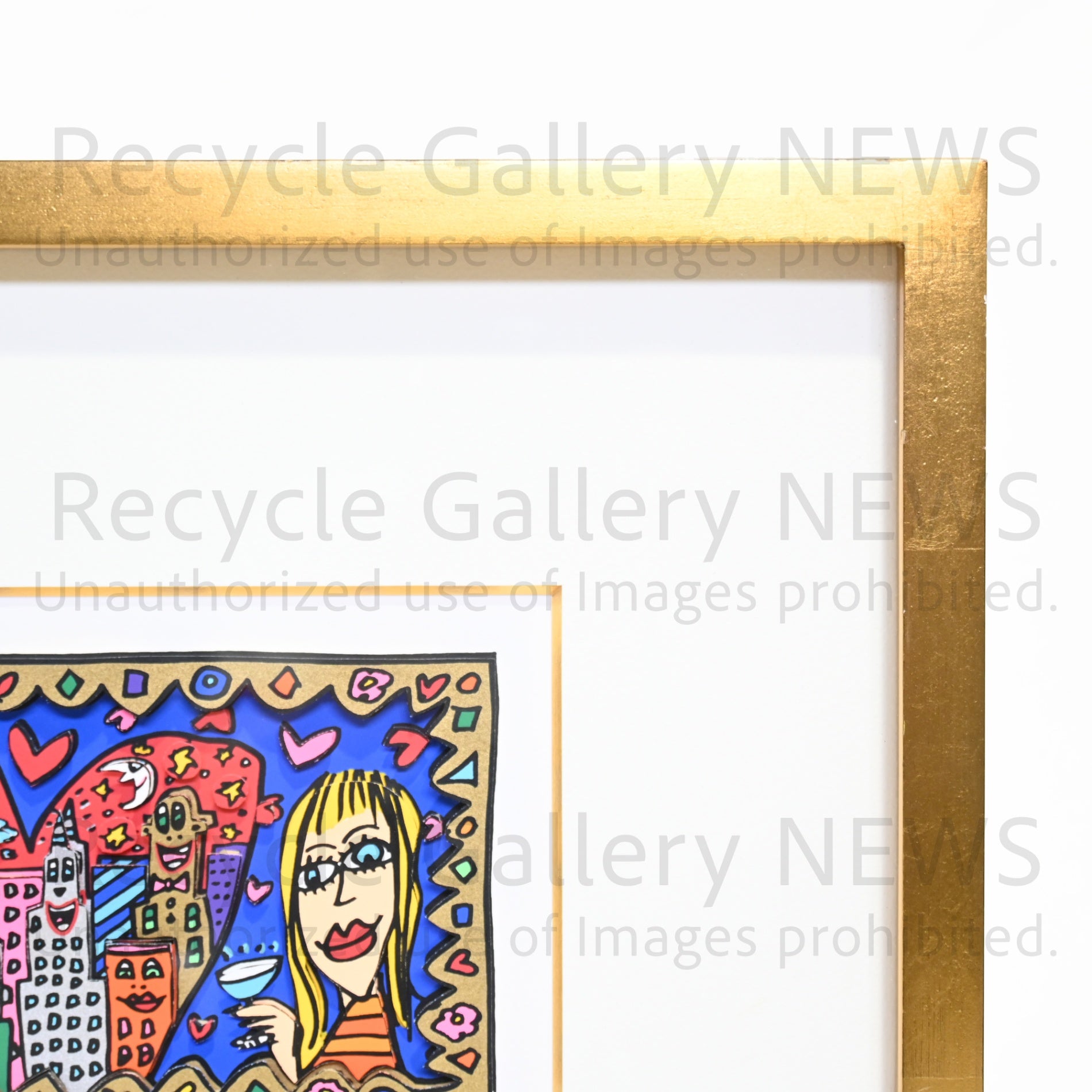 James Rizzi A ROMANTIC NIGHT ON THE TOWN 1994’s Silk-screen 3D Urban Primitive Modern Art / ジェームス・リジィ ア・ロマンティックナイト・オン・ザ・タウン 1994年 シルクスクリーン 現代アート