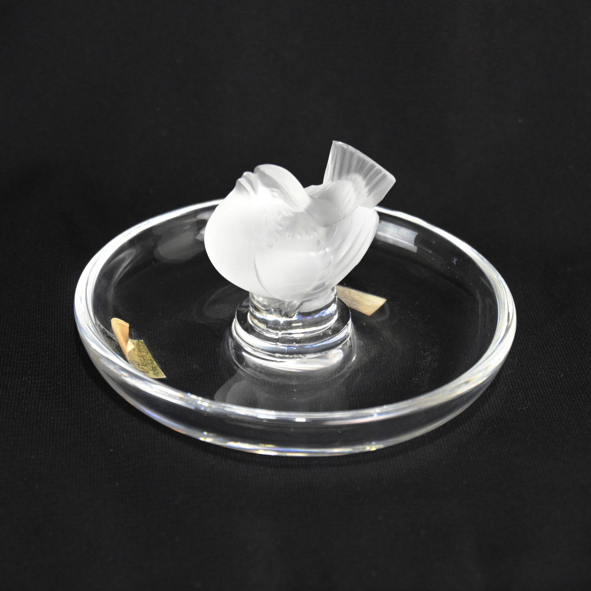 Lalique Accessory Tray Glass Sparrow Bird France / ラリック アクセサリートレイ ガラス 雀 スズメ 小鳥 フランス