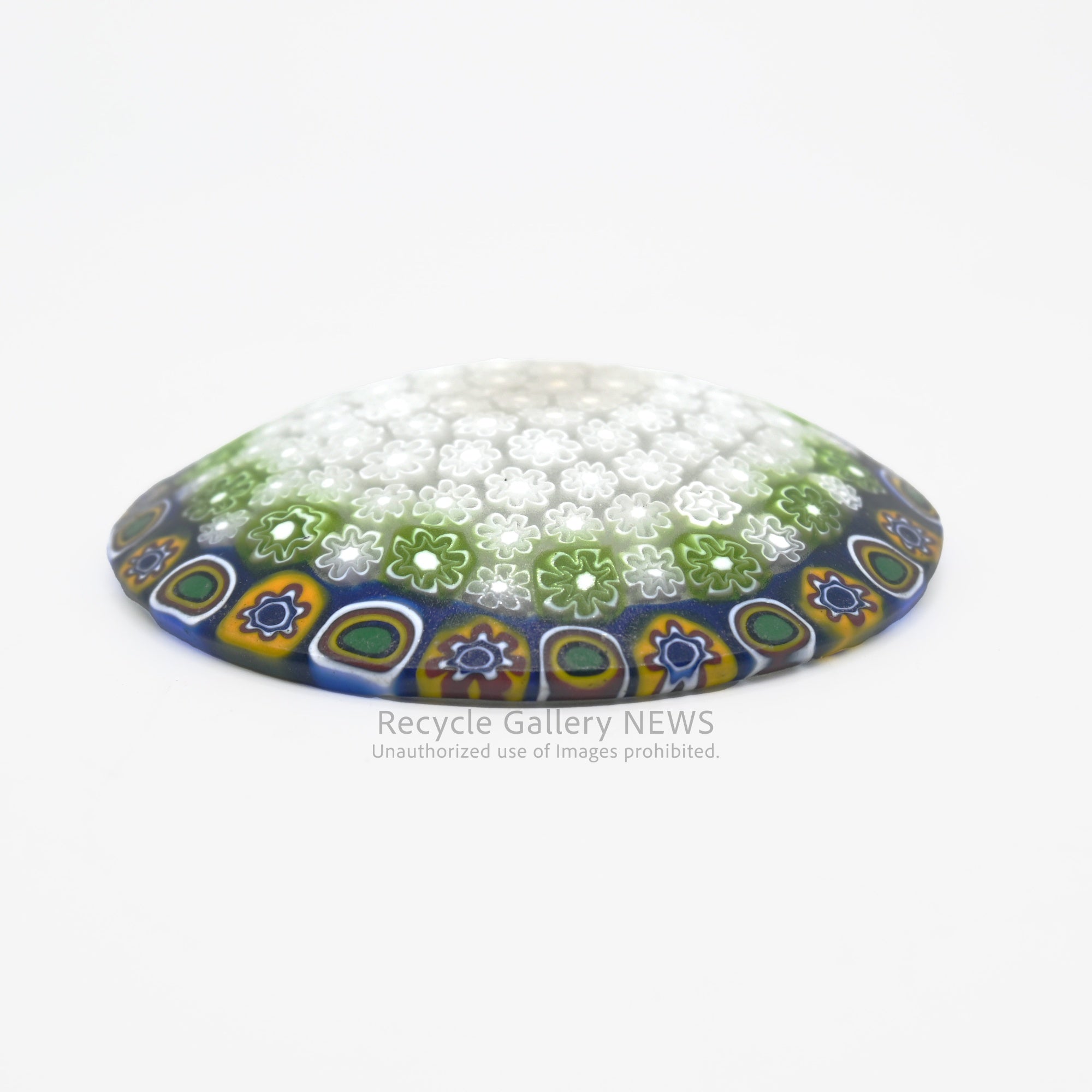 Venezian glass Millefiori Glass Plate Italia Artisan Craftsmanship Floral Pattern / ヴェネチアンガラス ミルフィオリ ガラスプレート 小皿 イタリア クラフトマンシップ 花柄
