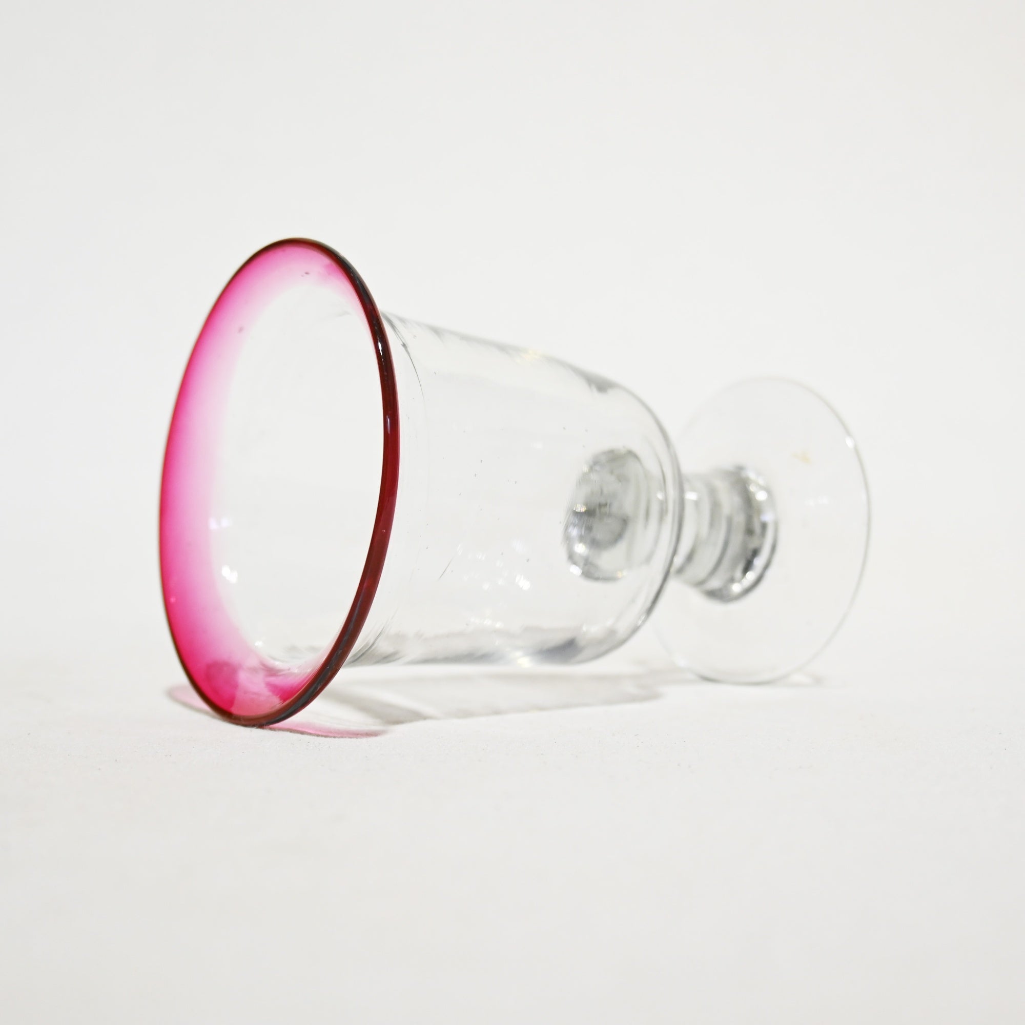 Vintage Japanese Blown Glass Red & Clear Ice Cup Parfait Glass  / パフェグラス ヴィンテージ 和ガラス 吹きガラス 赤＆透明 氷コップ