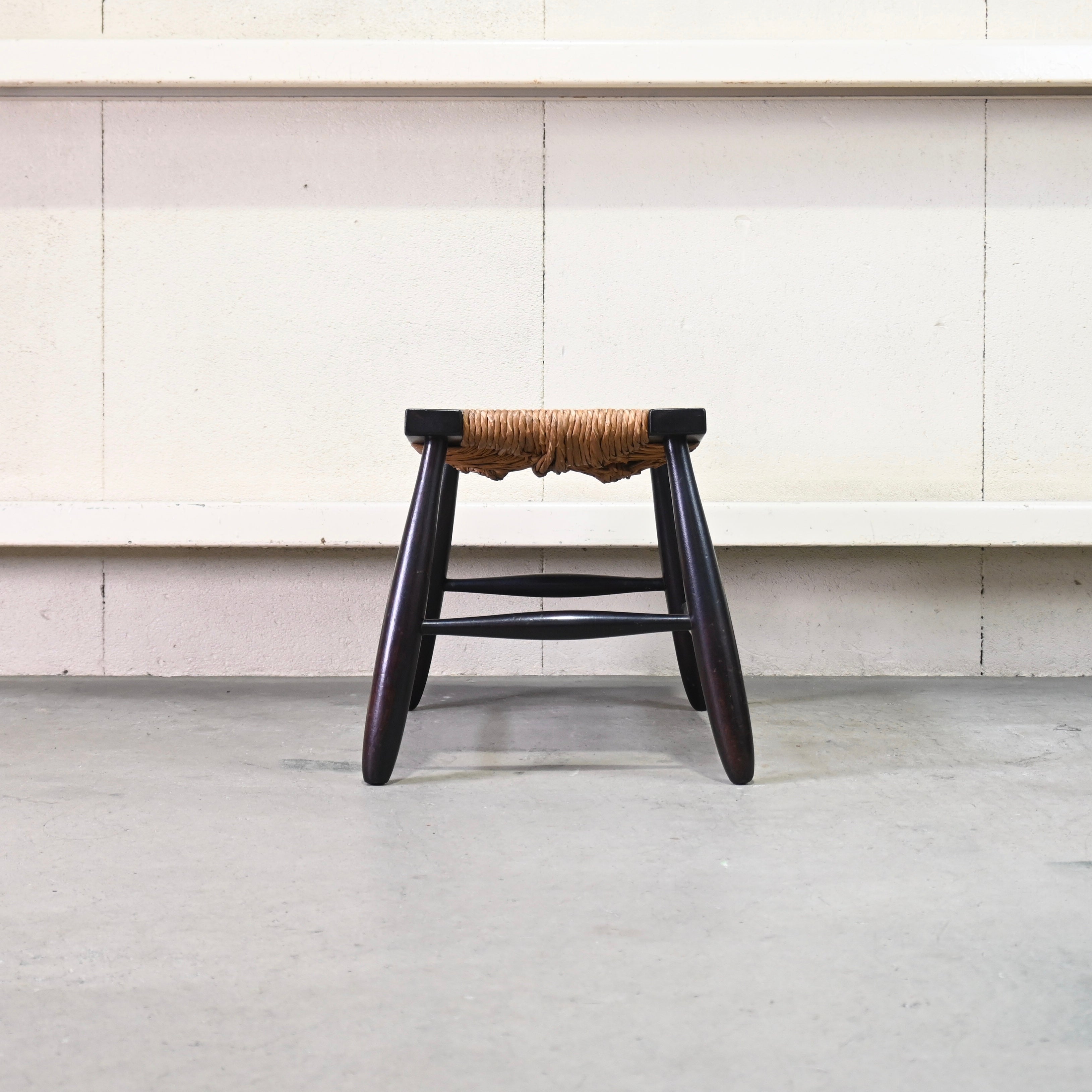 Matsumoto mingei Rush seated stool N.518 Japan vintage Fork art / 松本民芸家具 ラッシスツール #518型 民藝 ジャパンヴィンテージ