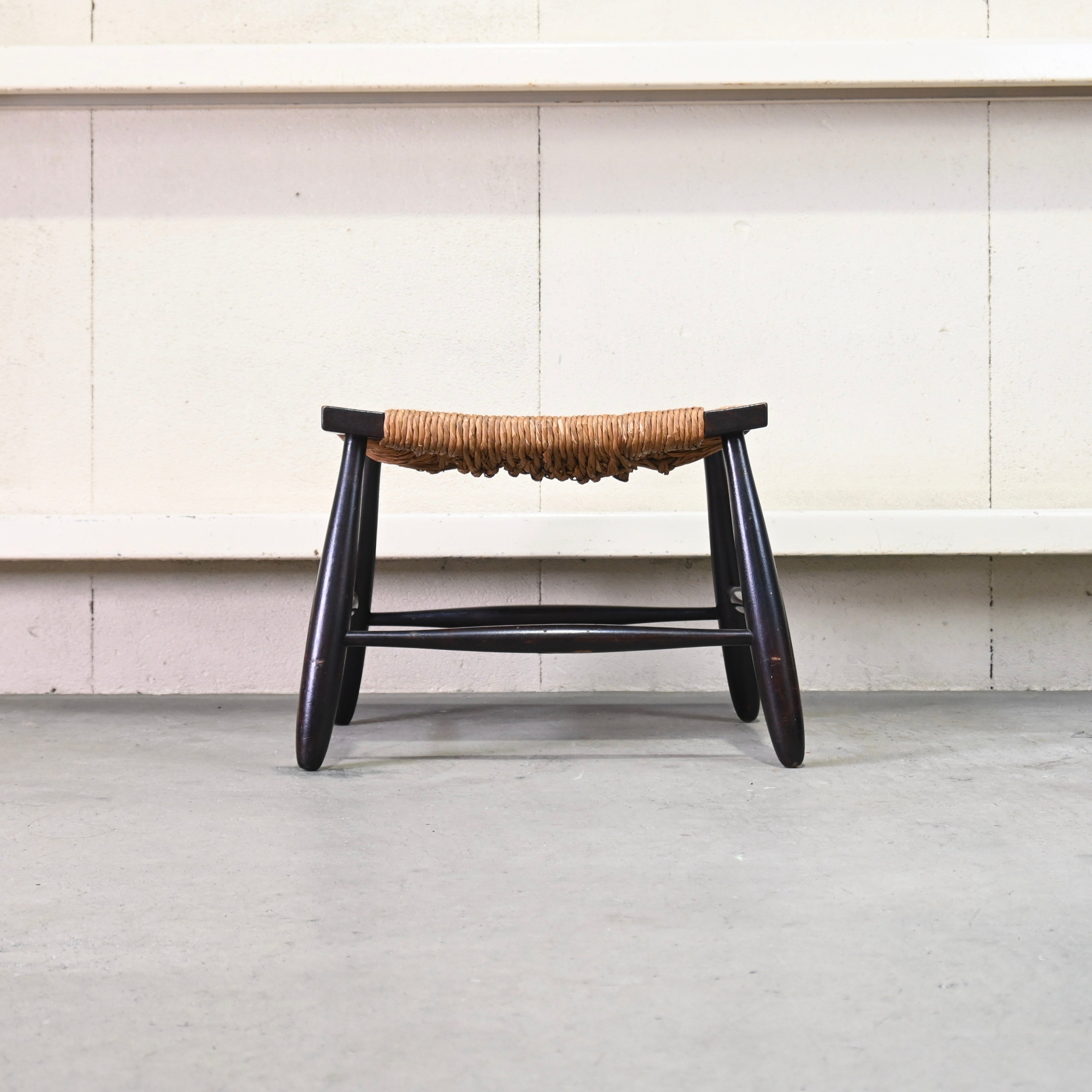 Matsumoto mingei Rush seated stool N.518 Japan vintage Fork art / 松本民芸家具 ラッシスツール #518型 民藝 ジャパンヴィンテージ