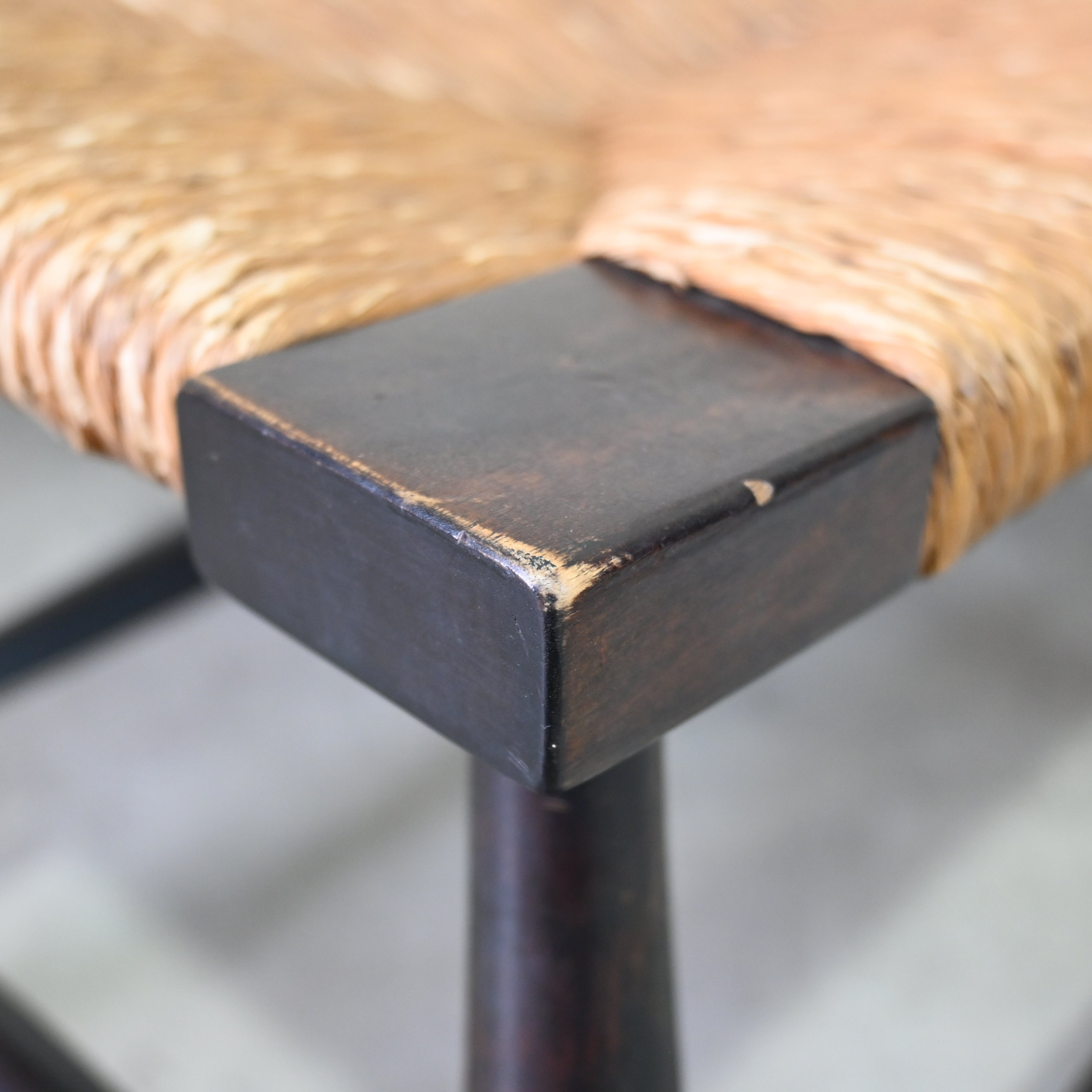 Matsumoto mingei Rush seated stool N.518 Japan vintage Fork art / 松本民芸家具 ラッシスツール #518型 民藝 ジャパンヴィンテージ